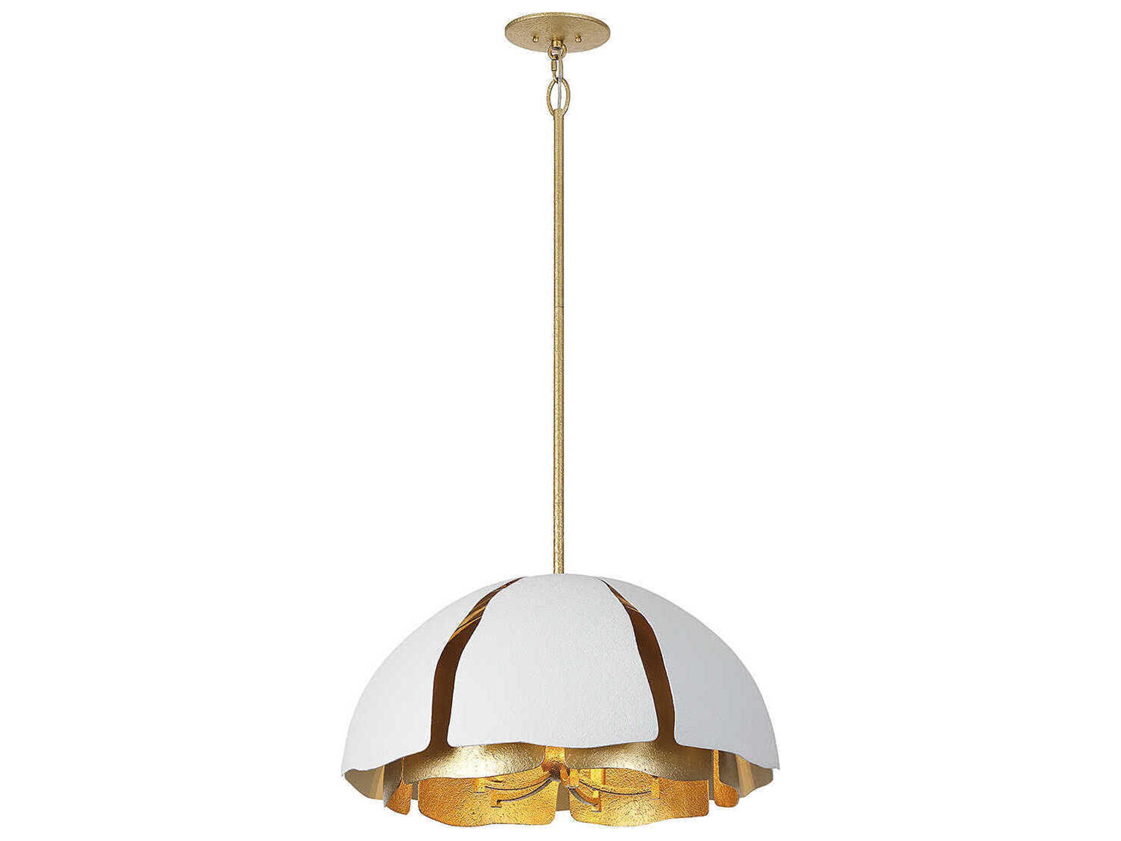 Brewster 5-Light Cavalier Gold Royal White Dome Pendant