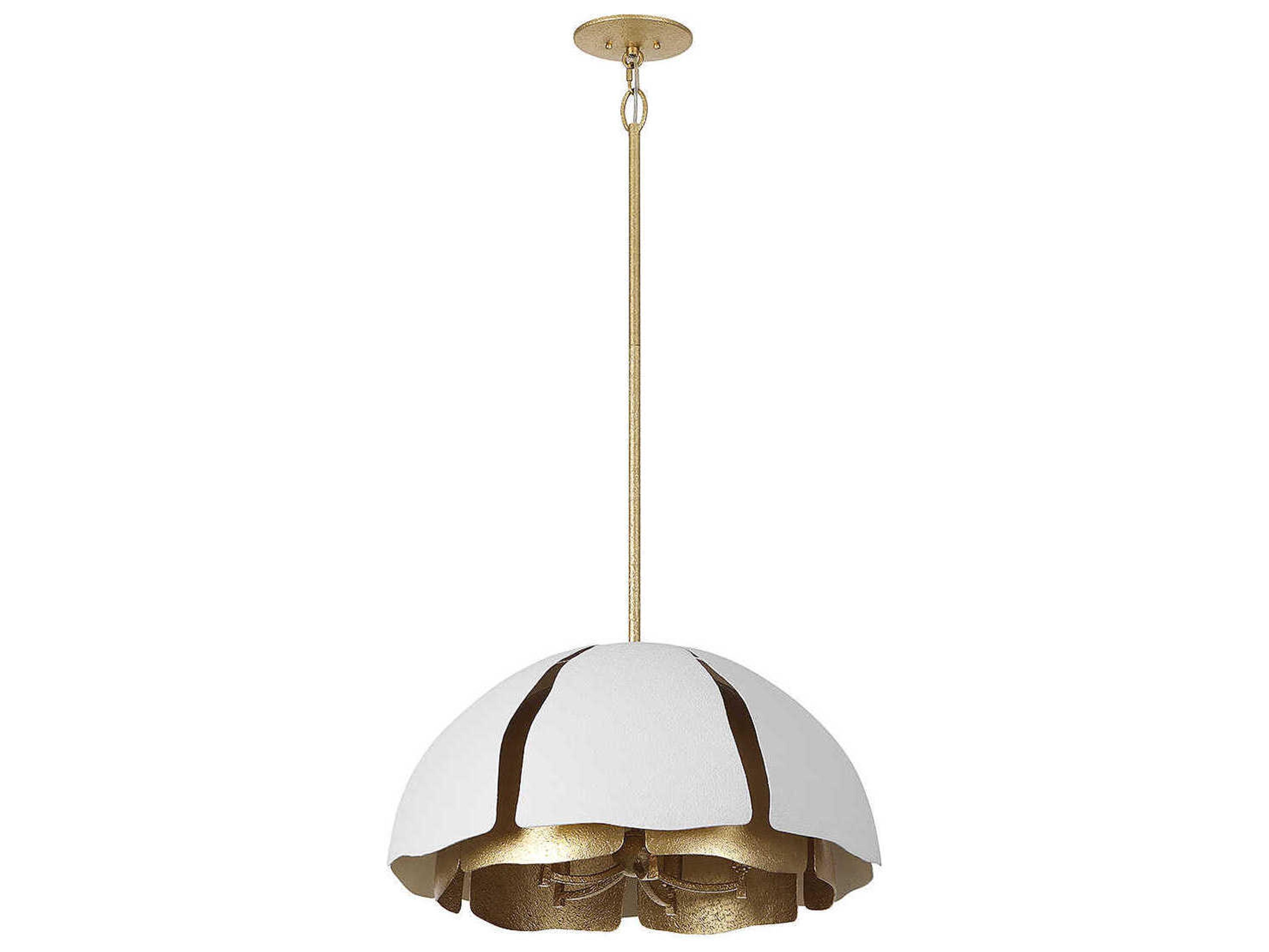 Savoy House Brewster 5-Light Cavalier Gold Royal White Dome Pendant