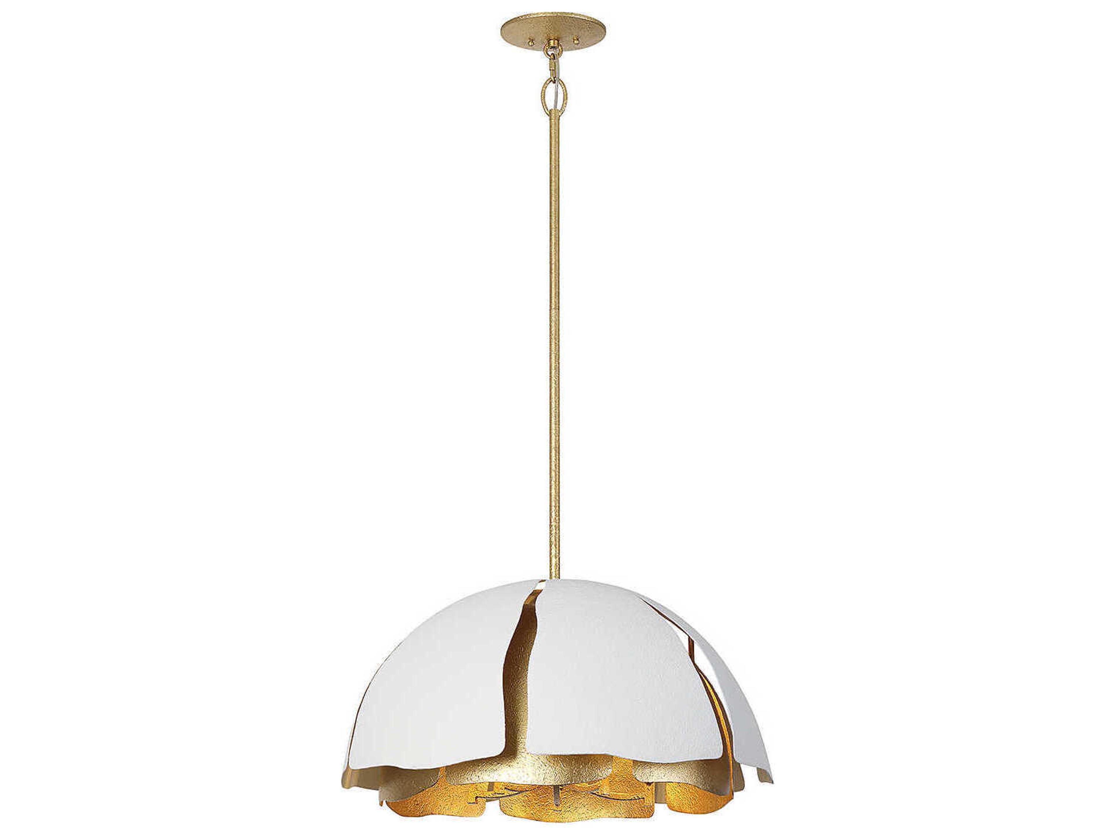 Savoy House Brewster 5-Light Cavalier Gold Royal White Dome Pendant