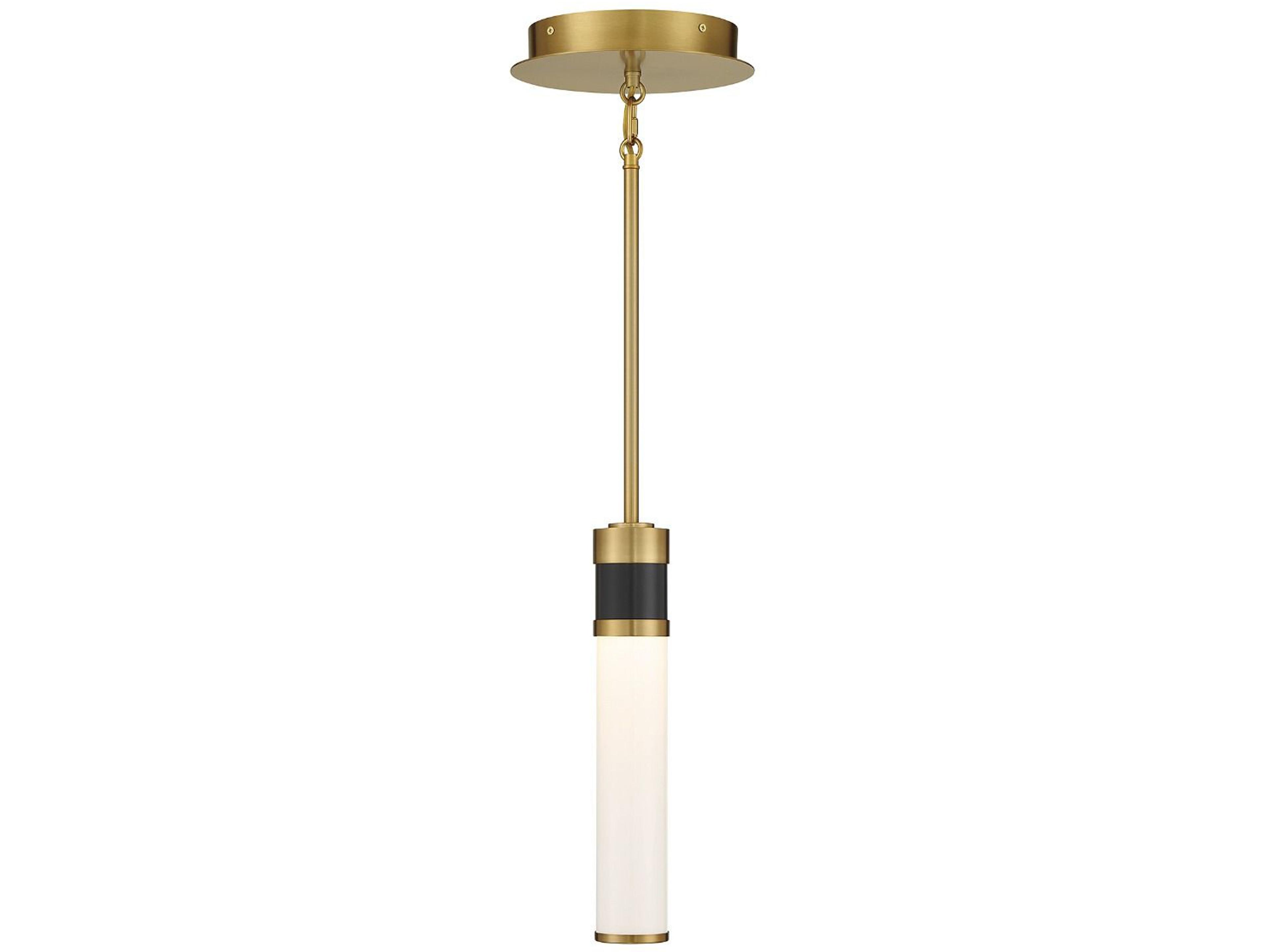 Abel 1-Light Matte Black Warm Brass White LED Cylinder Mini Pendant