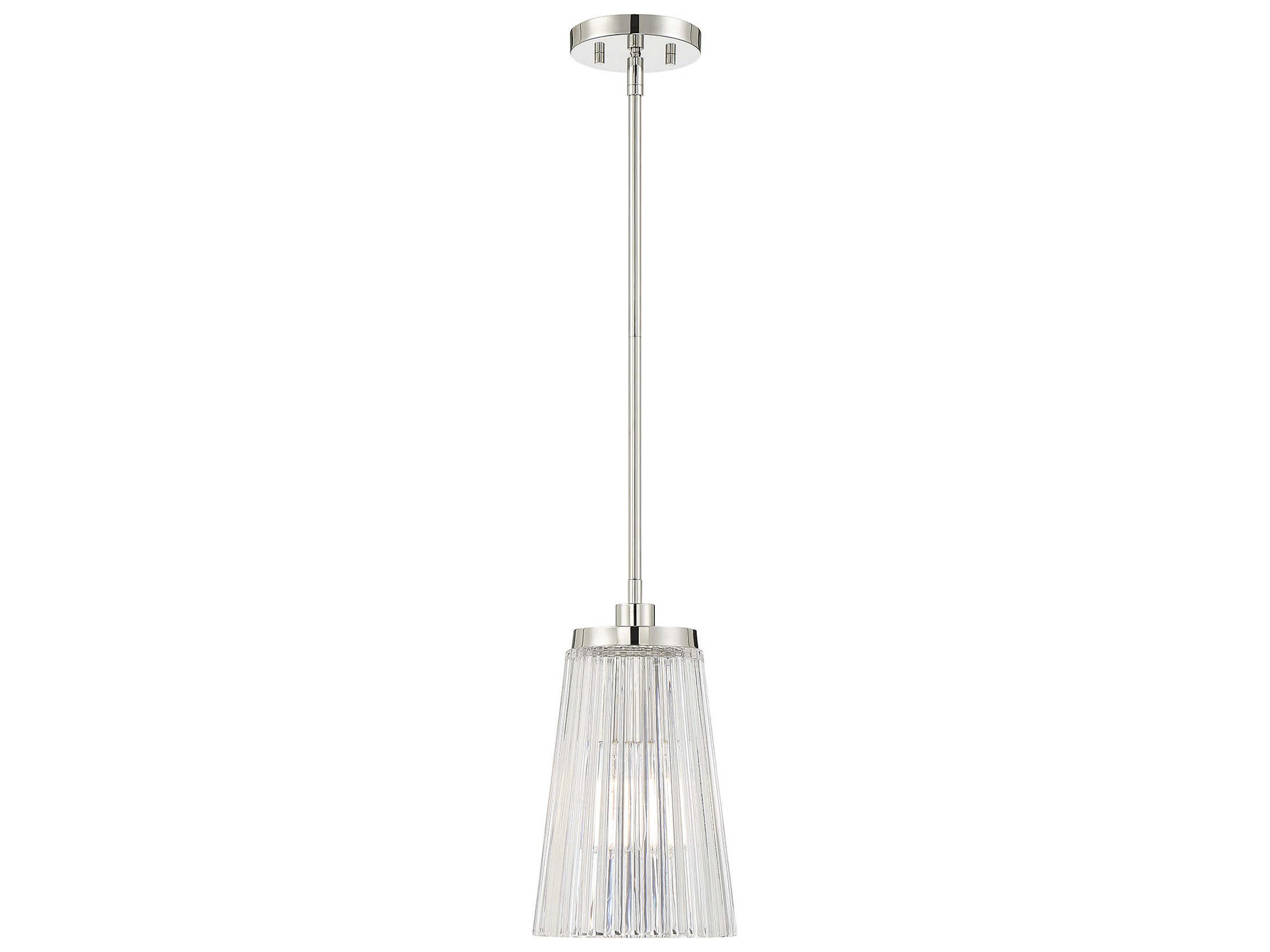 Chantilly 1-Light Polished Nickel Glass Mini Pendant