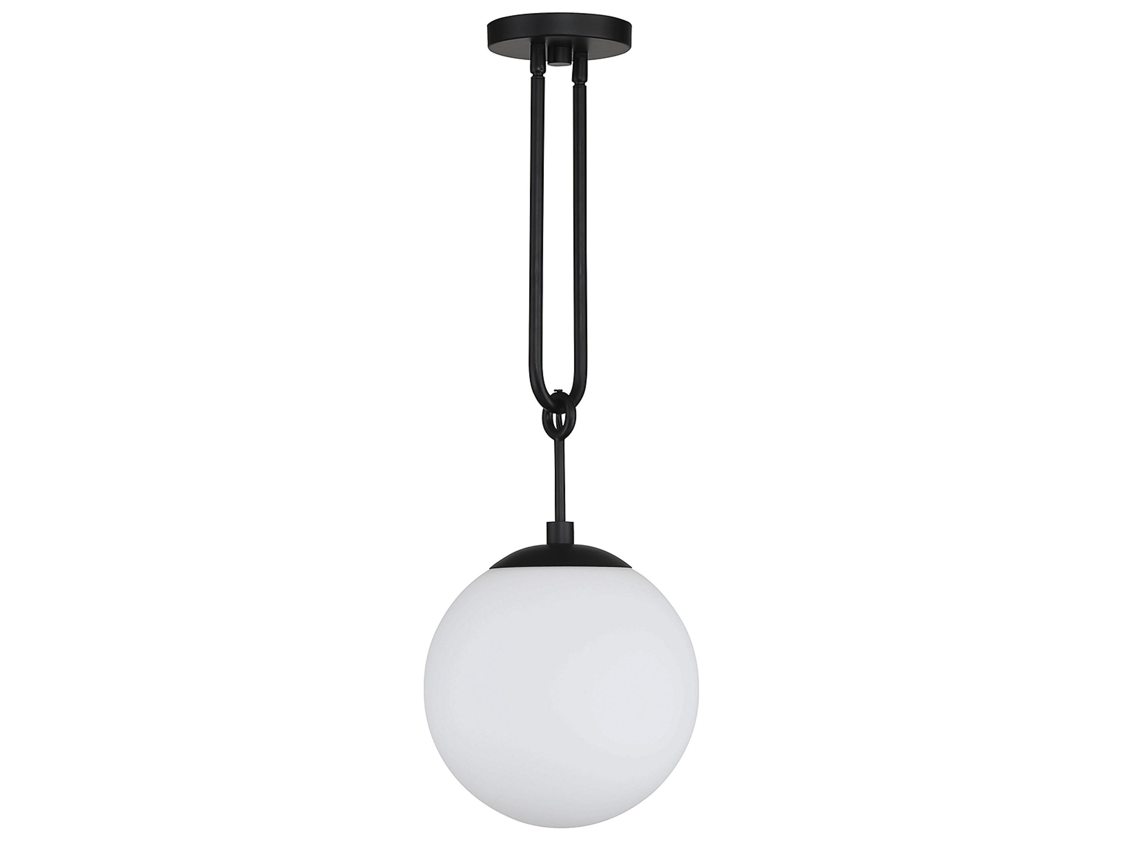 Savoy House Becker 1-Light Matte Black Glass Globe Mini Pendant