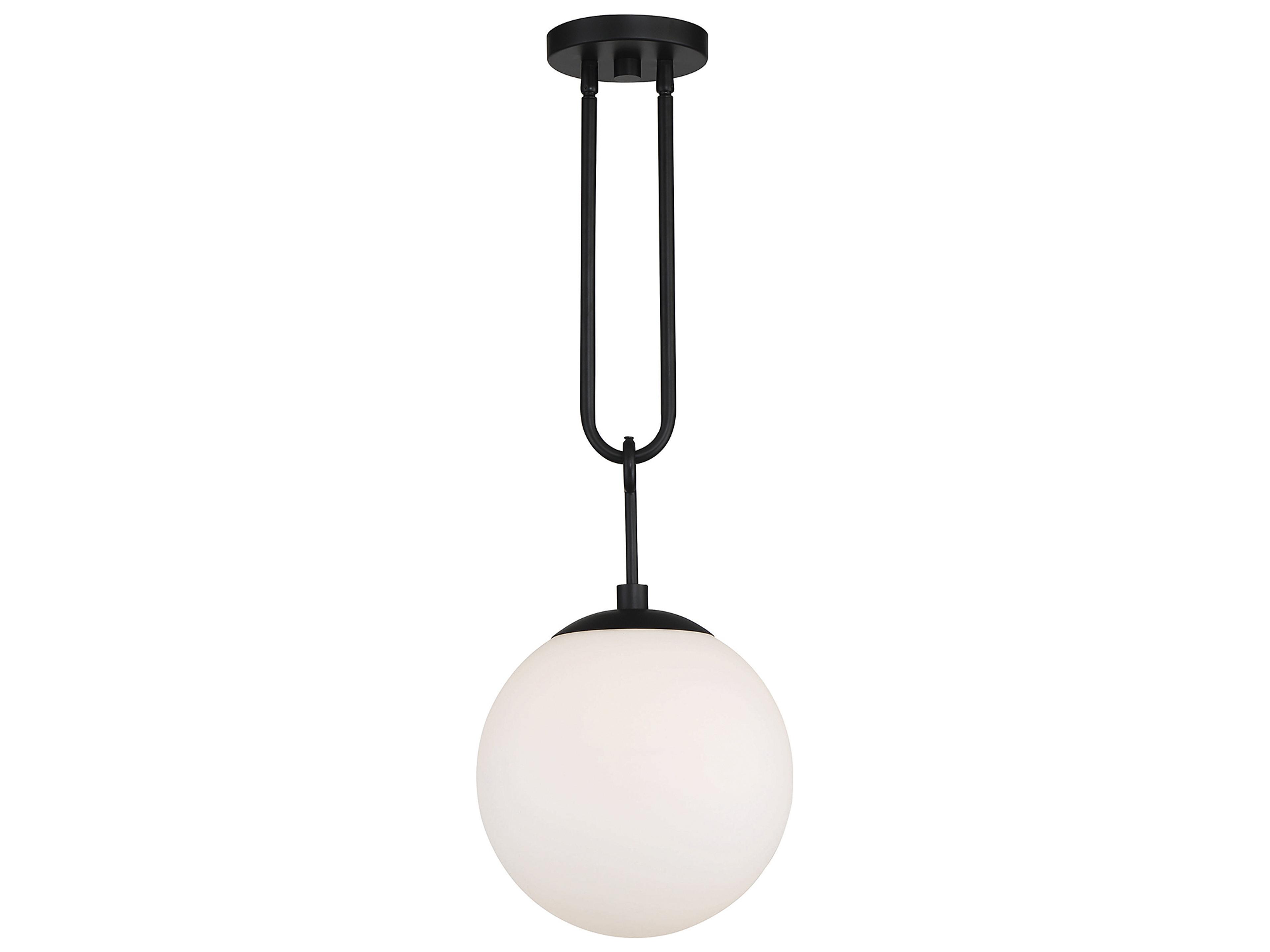 Savoy House Becker 1-Light Matte Black Glass Globe Mini Pendant