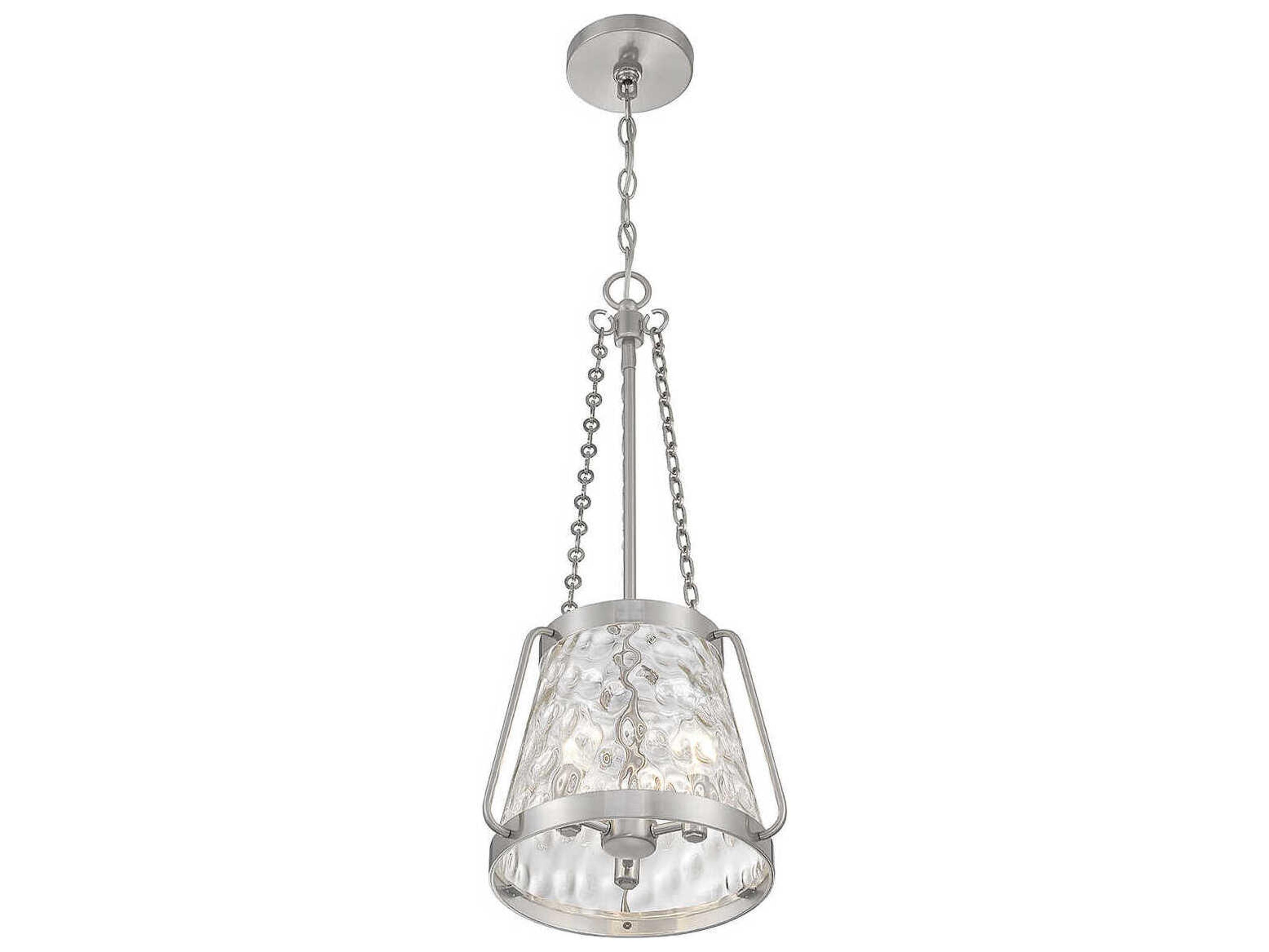Savoy House Crawford 3-Light Satin Nickel Glass Mini Pendant