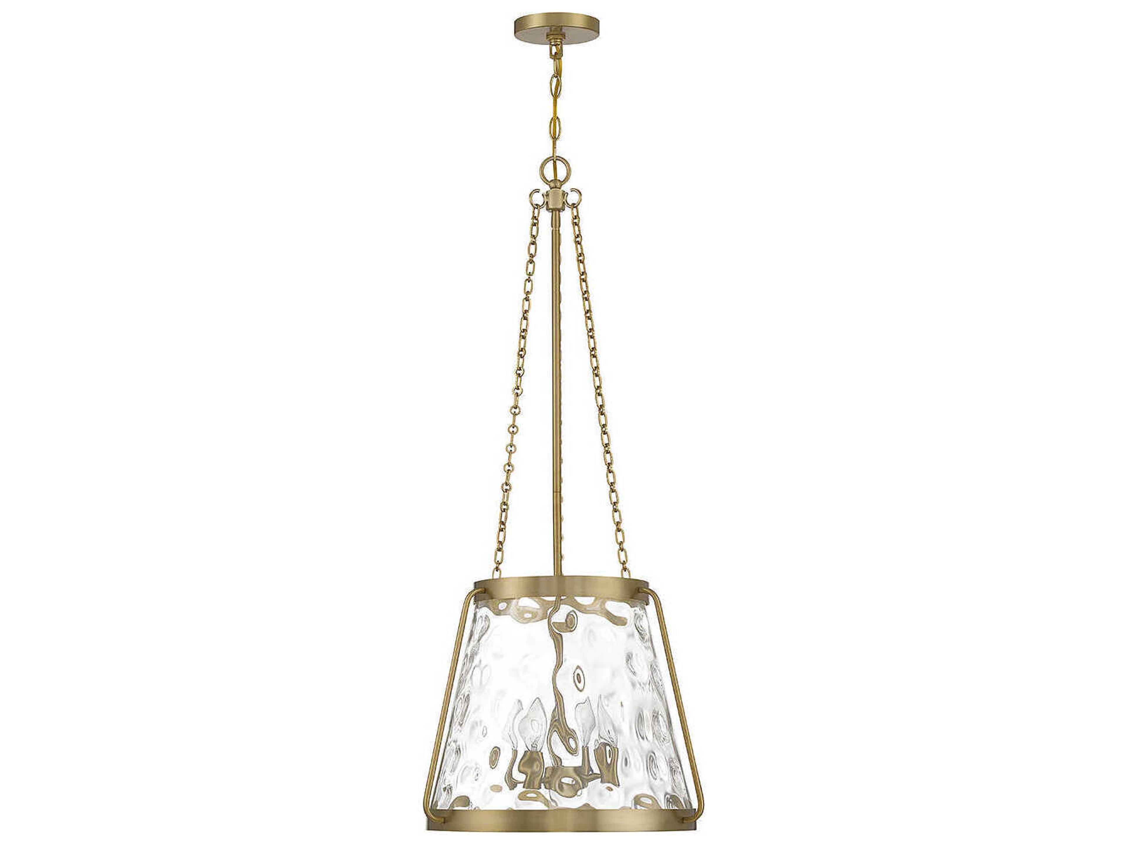 Savoy House Crawford 4-Light Warm Brass Nickel Glass Pendant