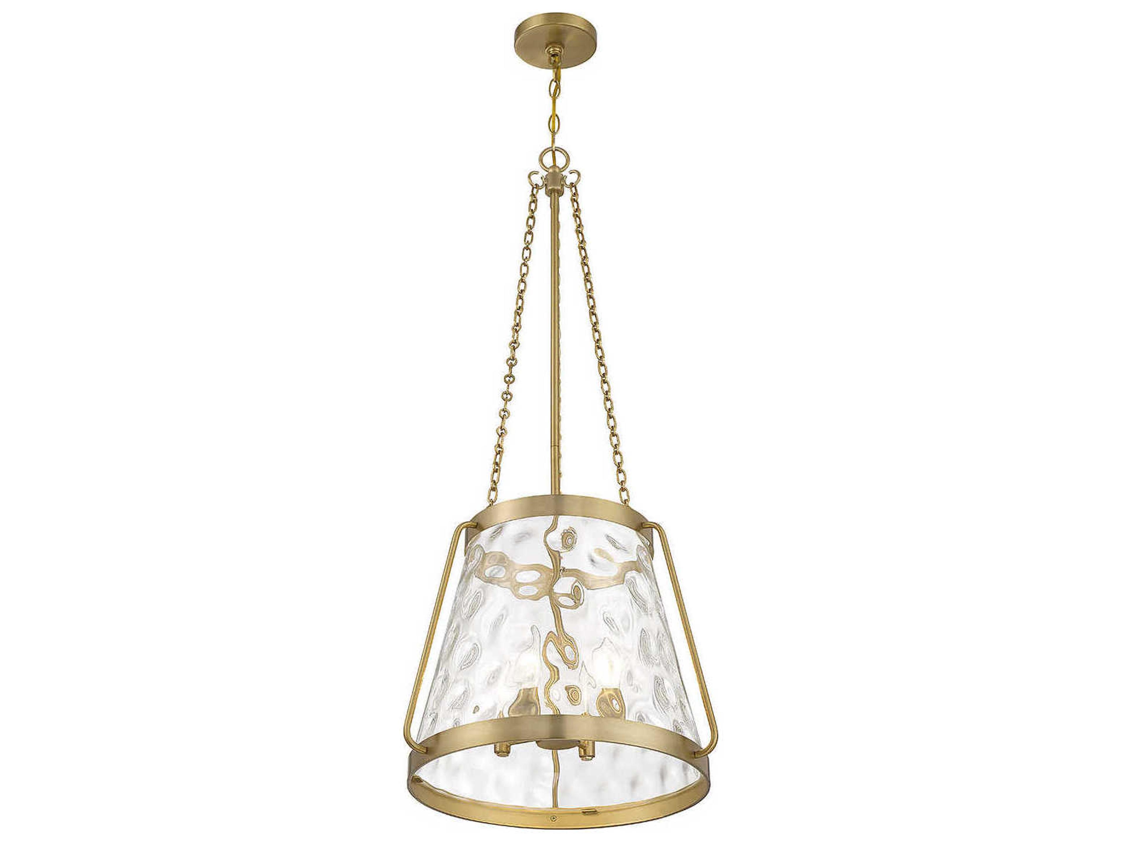 Savoy House Crawford 4-Light Warm Brass Nickel Glass Pendant