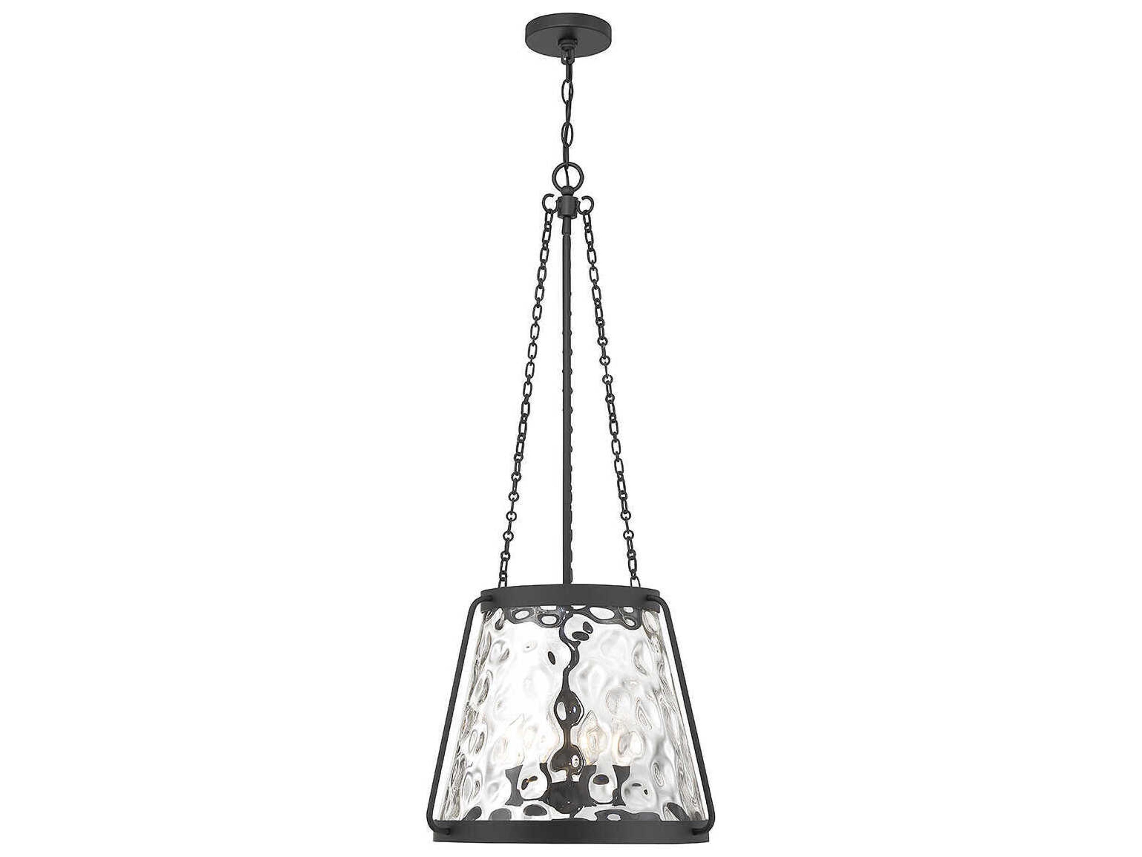 Crawford 4-Light Matte Black Glass Pendant