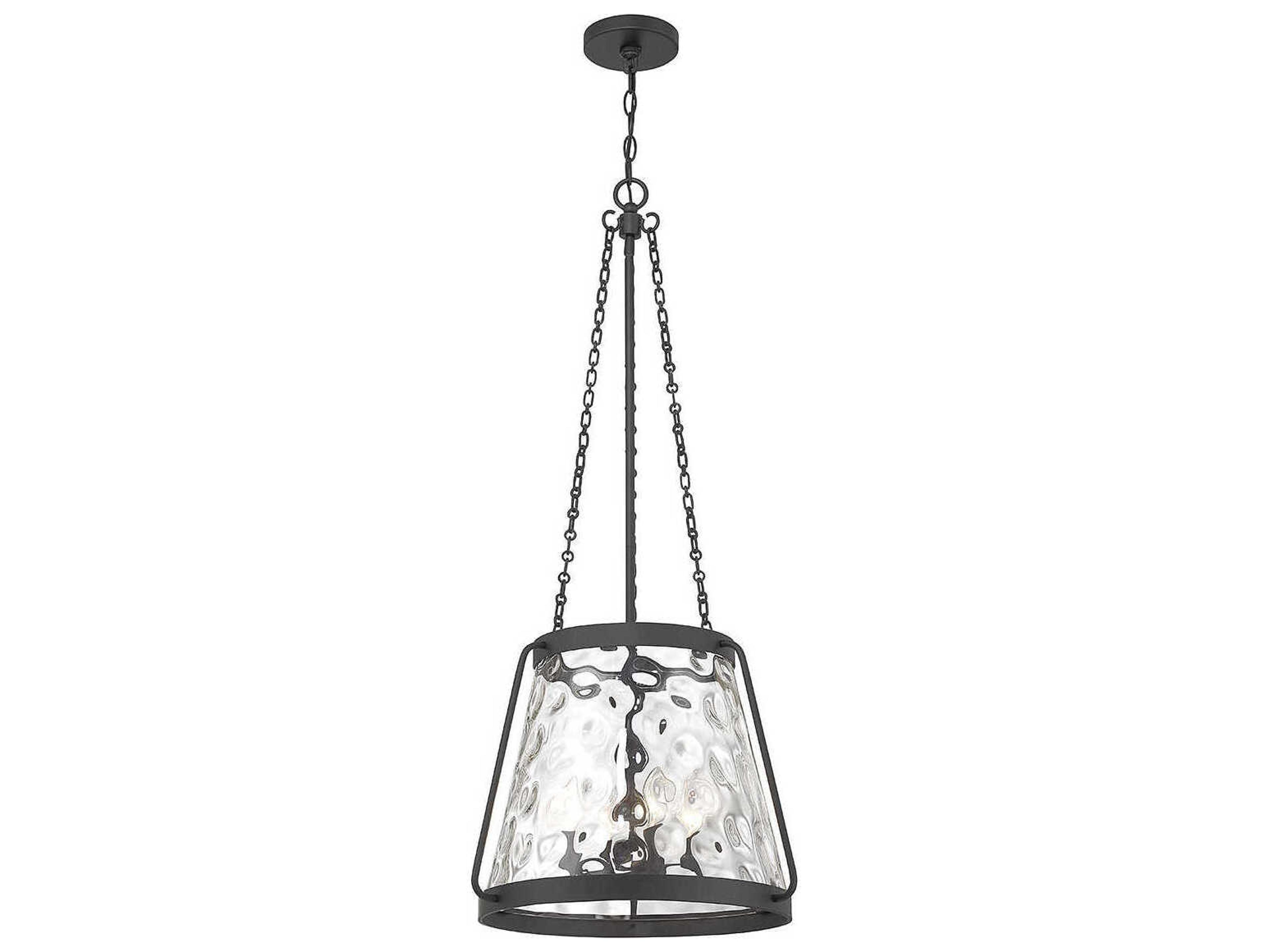 Savoy House Crawford 4-Light Matte Black Glass Pendant