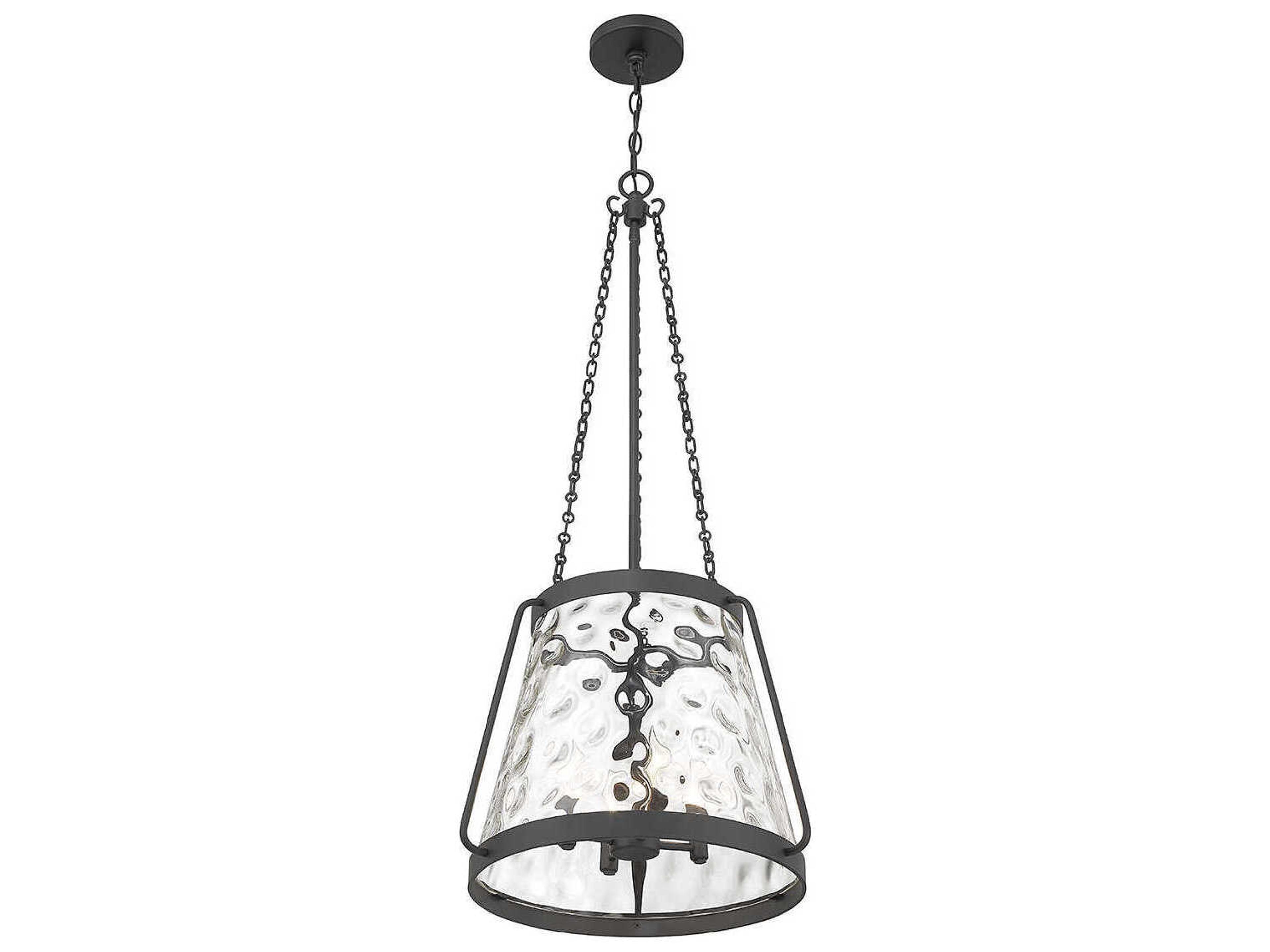 Savoy House Crawford 4-Light Matte Black Glass Pendant
