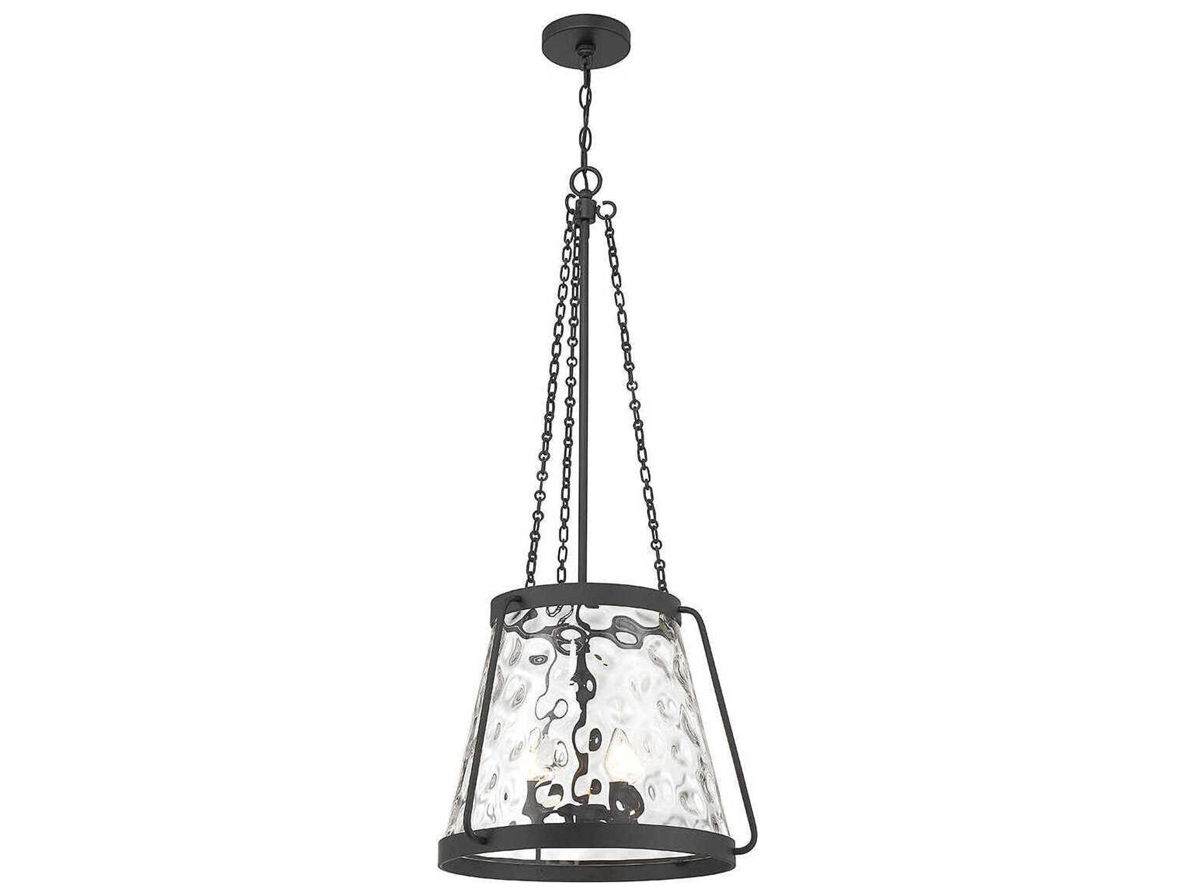 Savoy House Crawford 4-Light Matte Black Glass Pendant