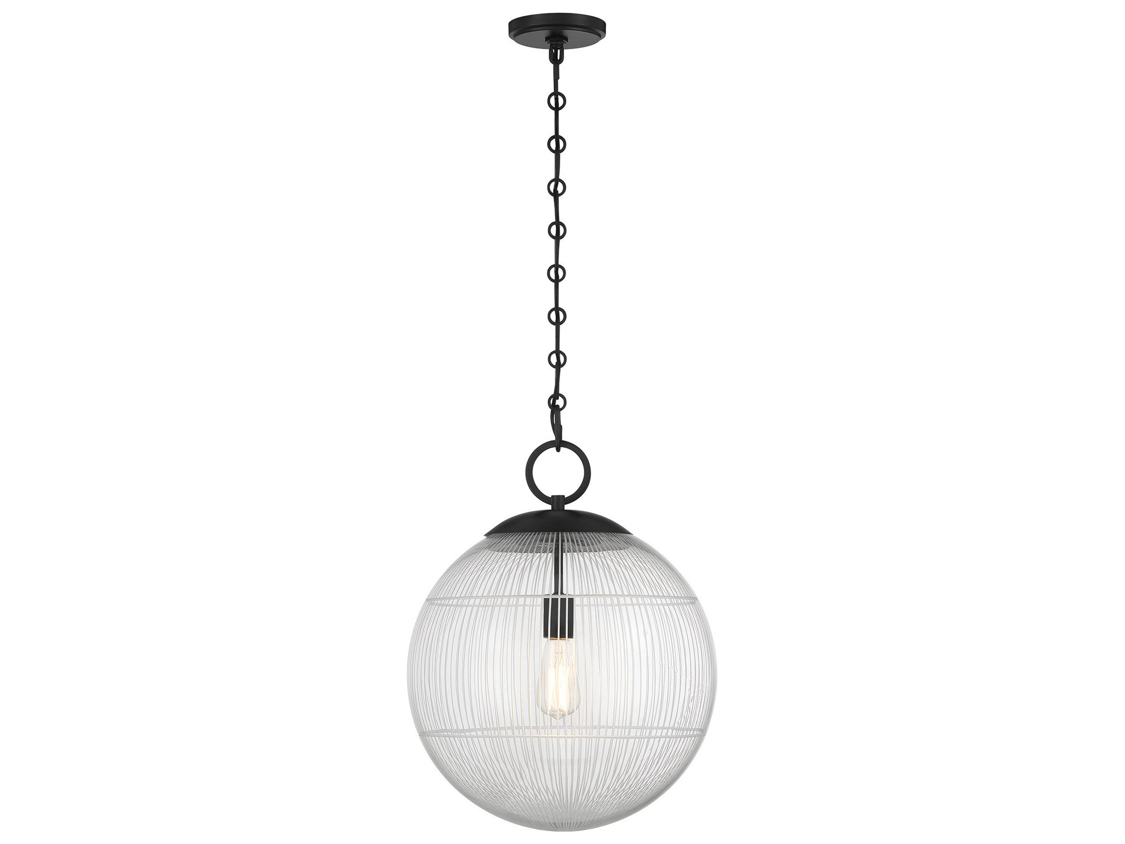 Cabot 1-Light Matte Black Globe Pendant