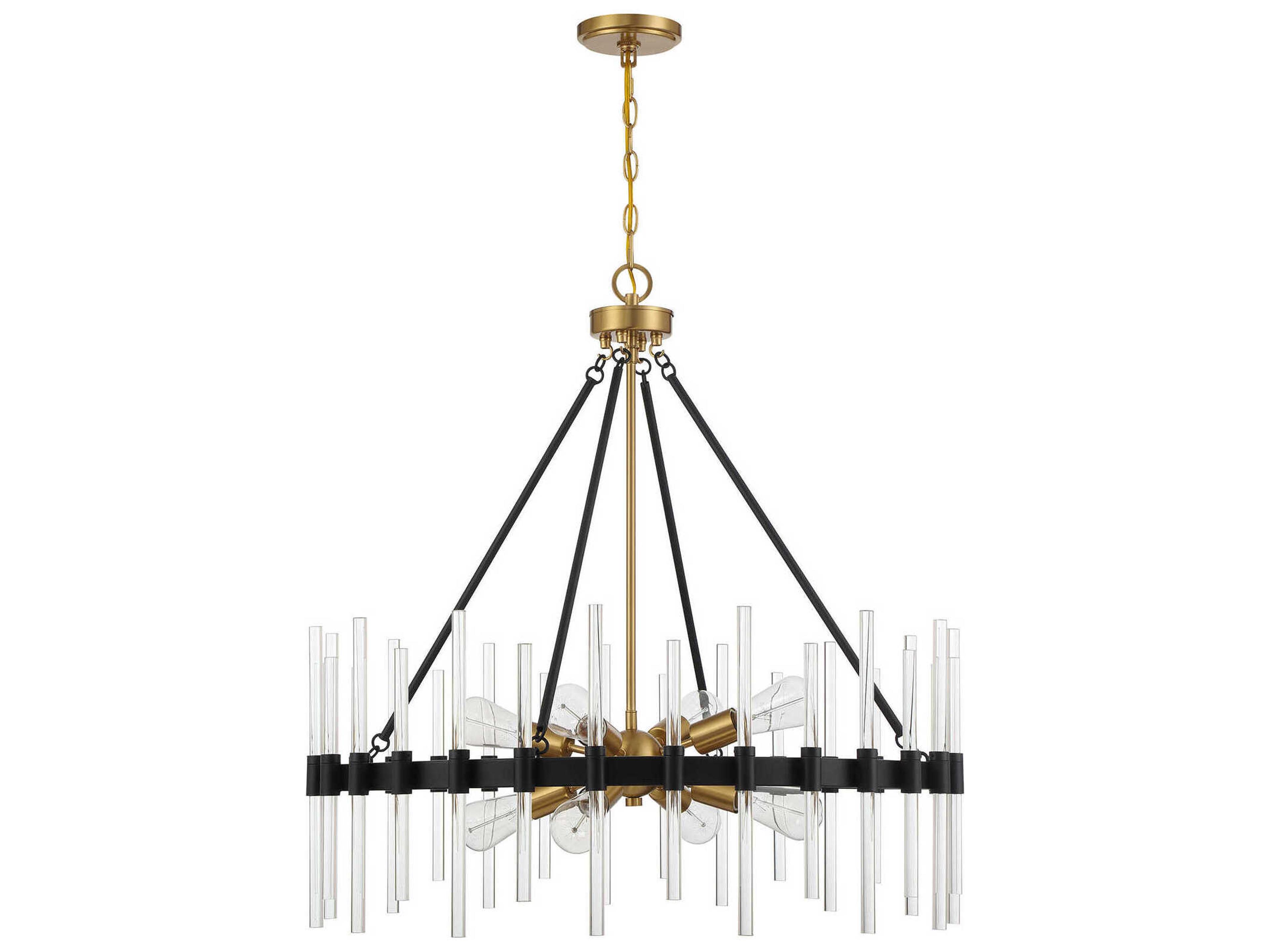 Savoy House Santiago 8-Light Matte Black Warm Brass Sputnik Pendant
