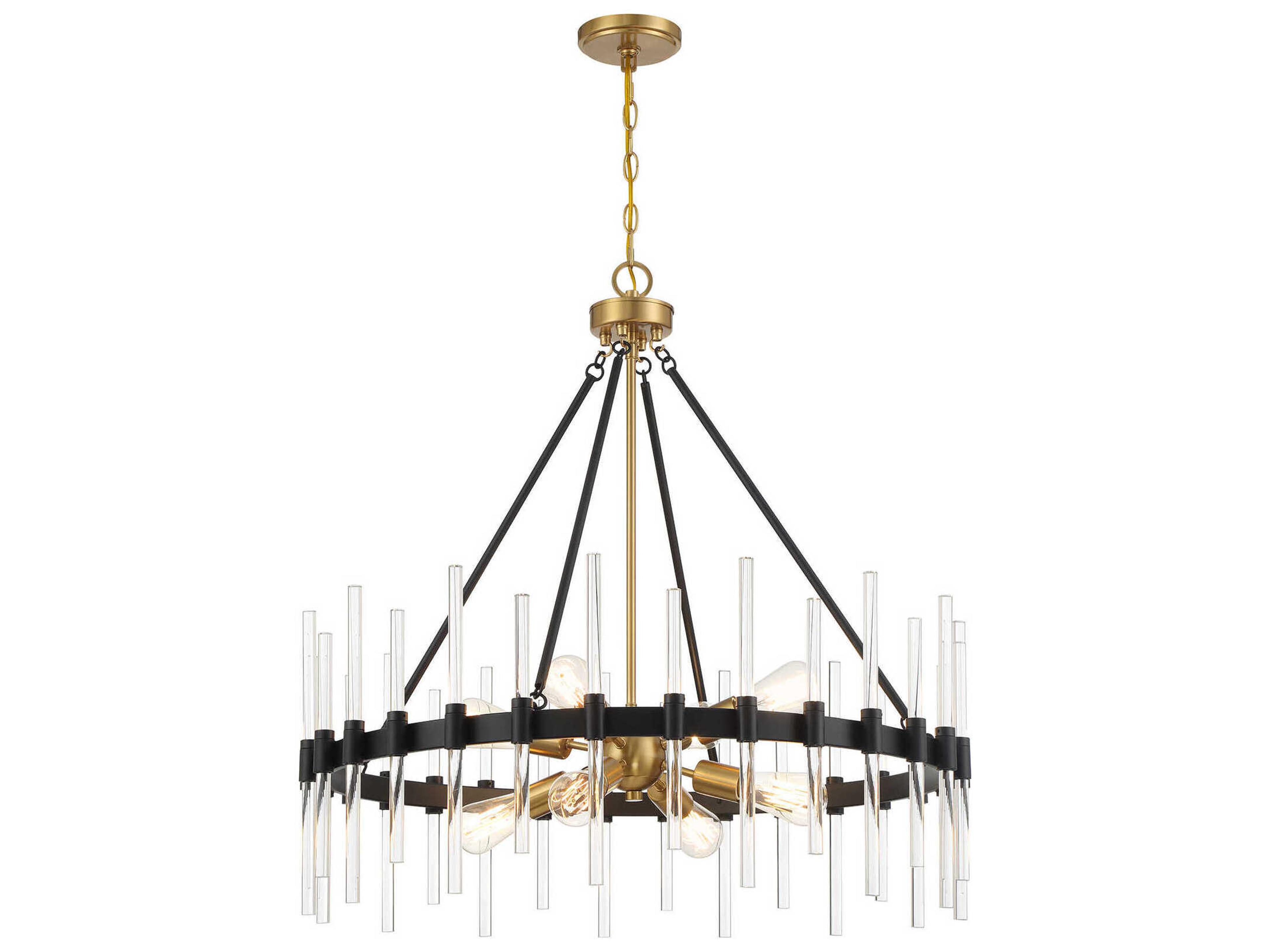 Savoy House Santiago 8-Light Matte Black Warm Brass Sputnik Pendant