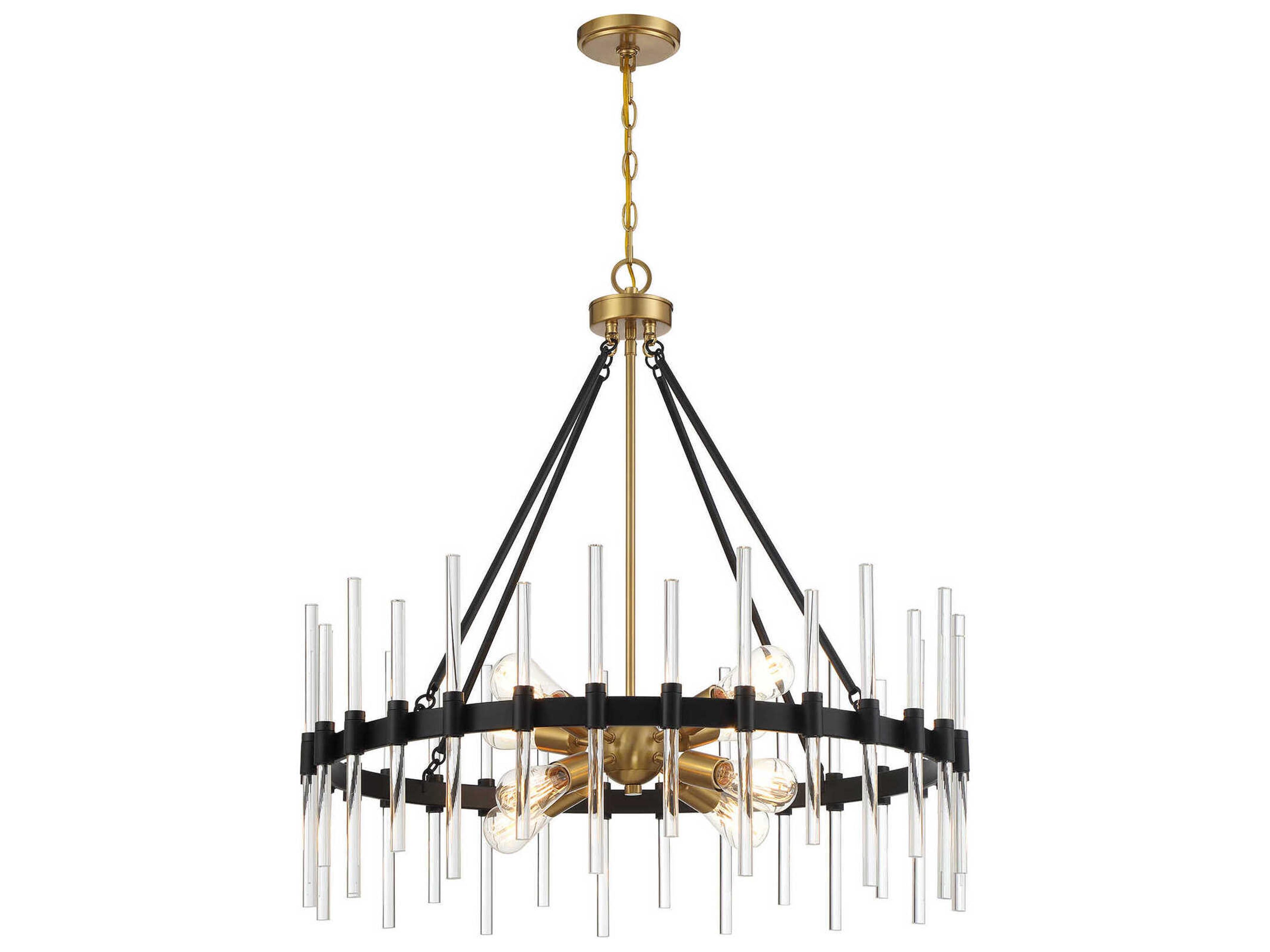 Savoy House Santiago 8-Light Matte Black Warm Brass Sputnik Pendant