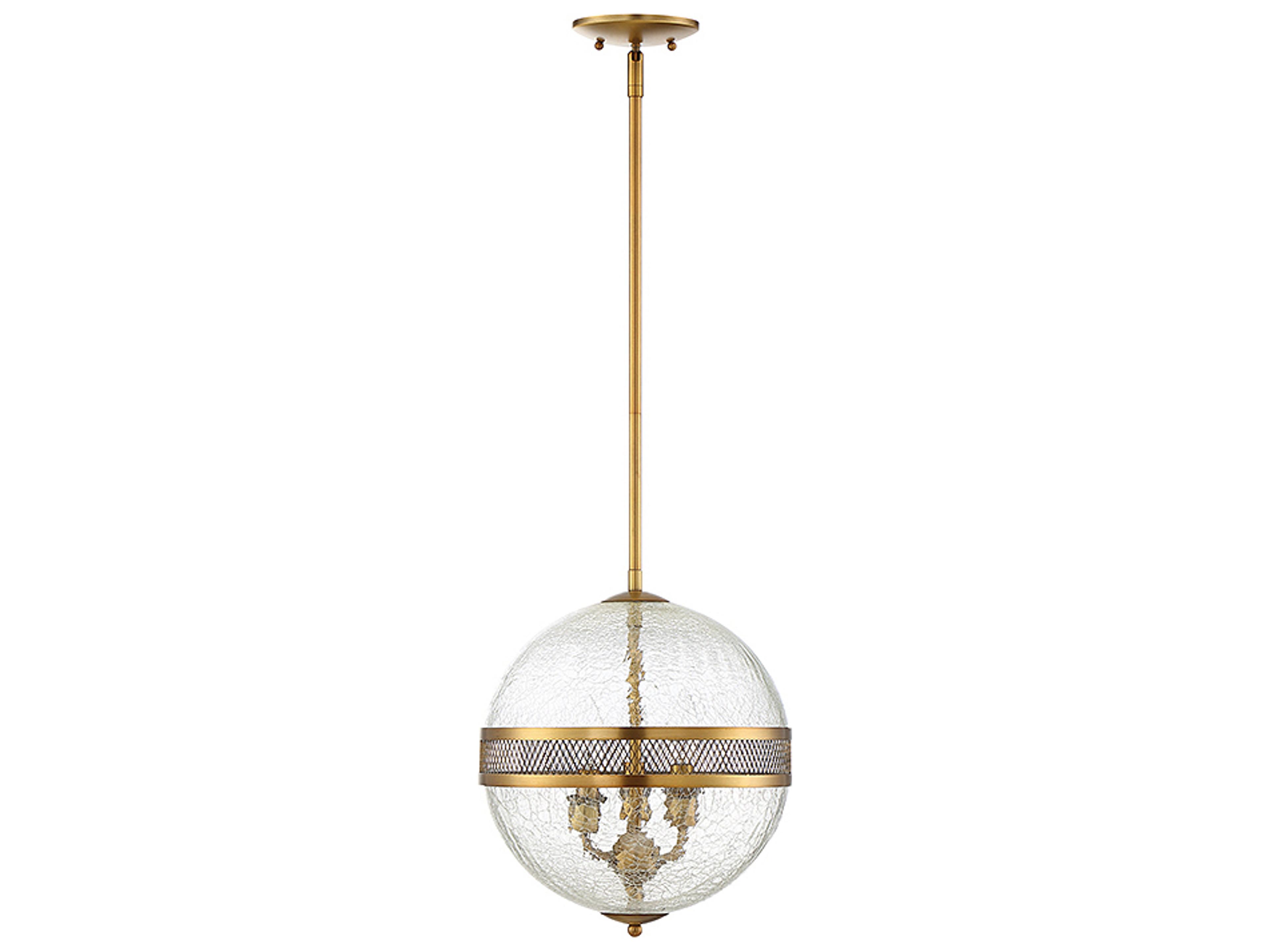 Savoy House Stirling 3-Light Warm Brass Glass Geometric Globe Mini Pendant