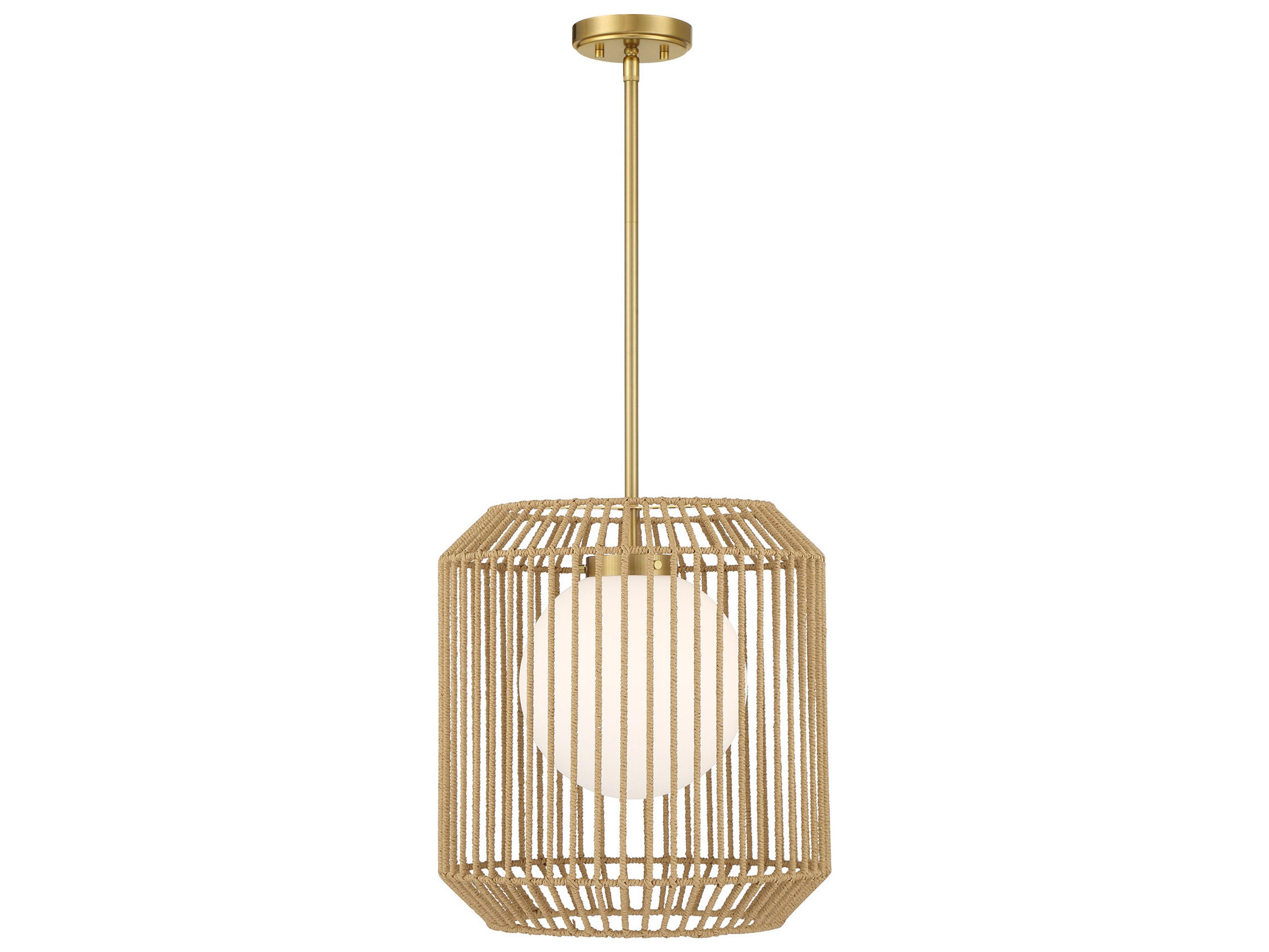 Pastis 1-Light Warm Brass Globe Pendant