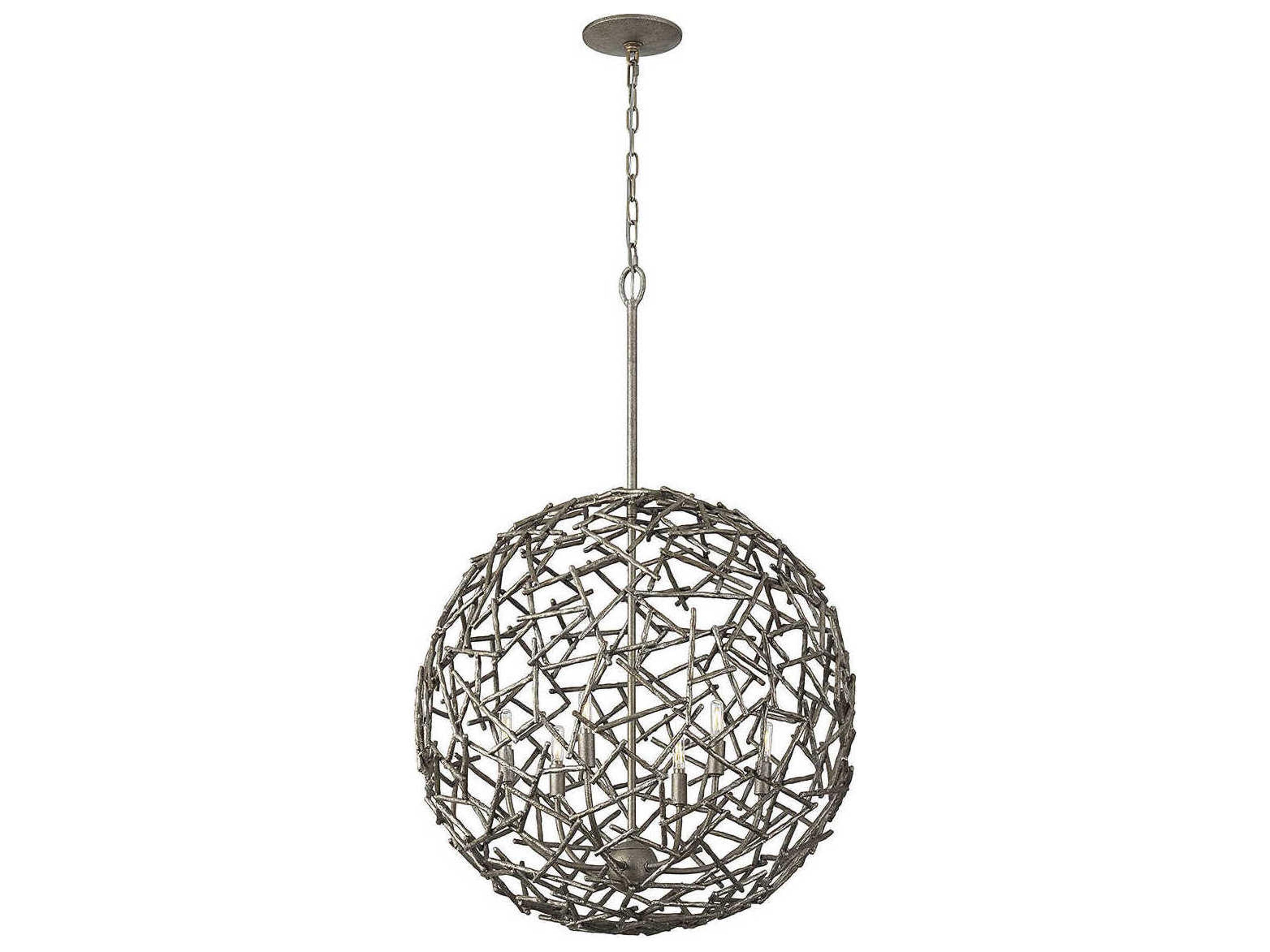 Hendren 6-Light Champagne Luxe Silver Globe Pendant