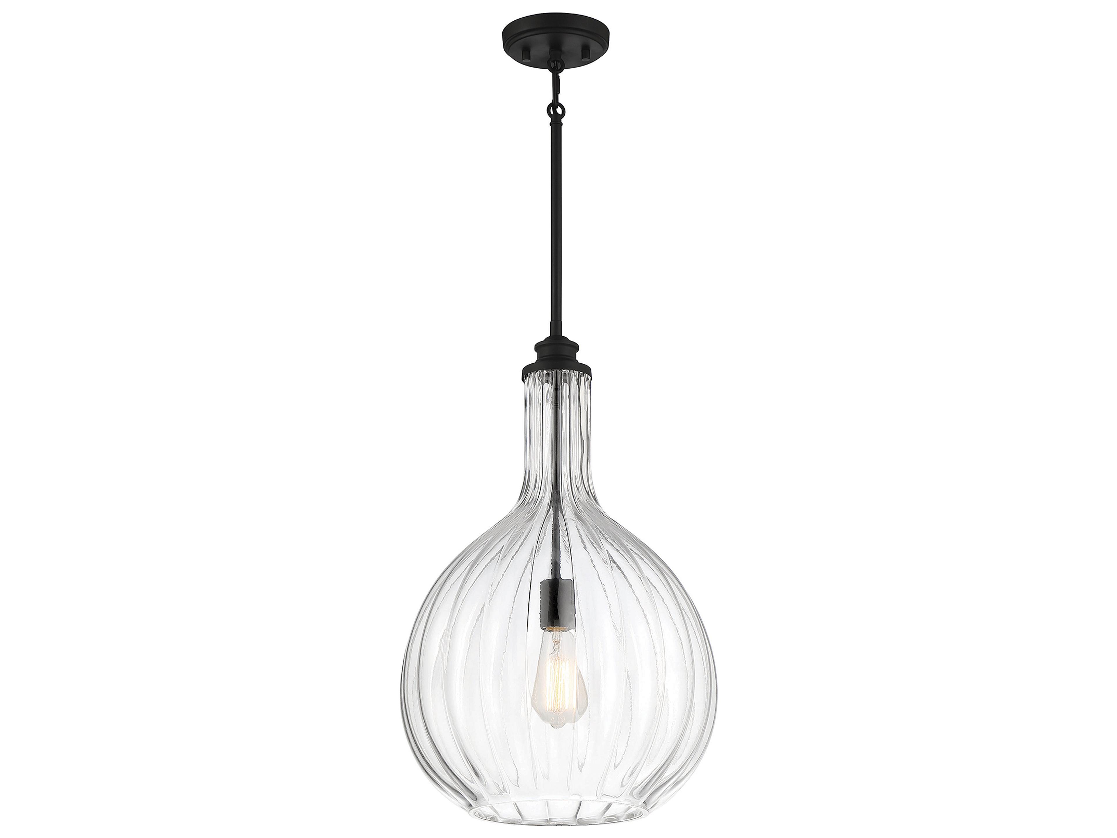 Savoy House Brandon 1-Light Matte Black Glass Pendant