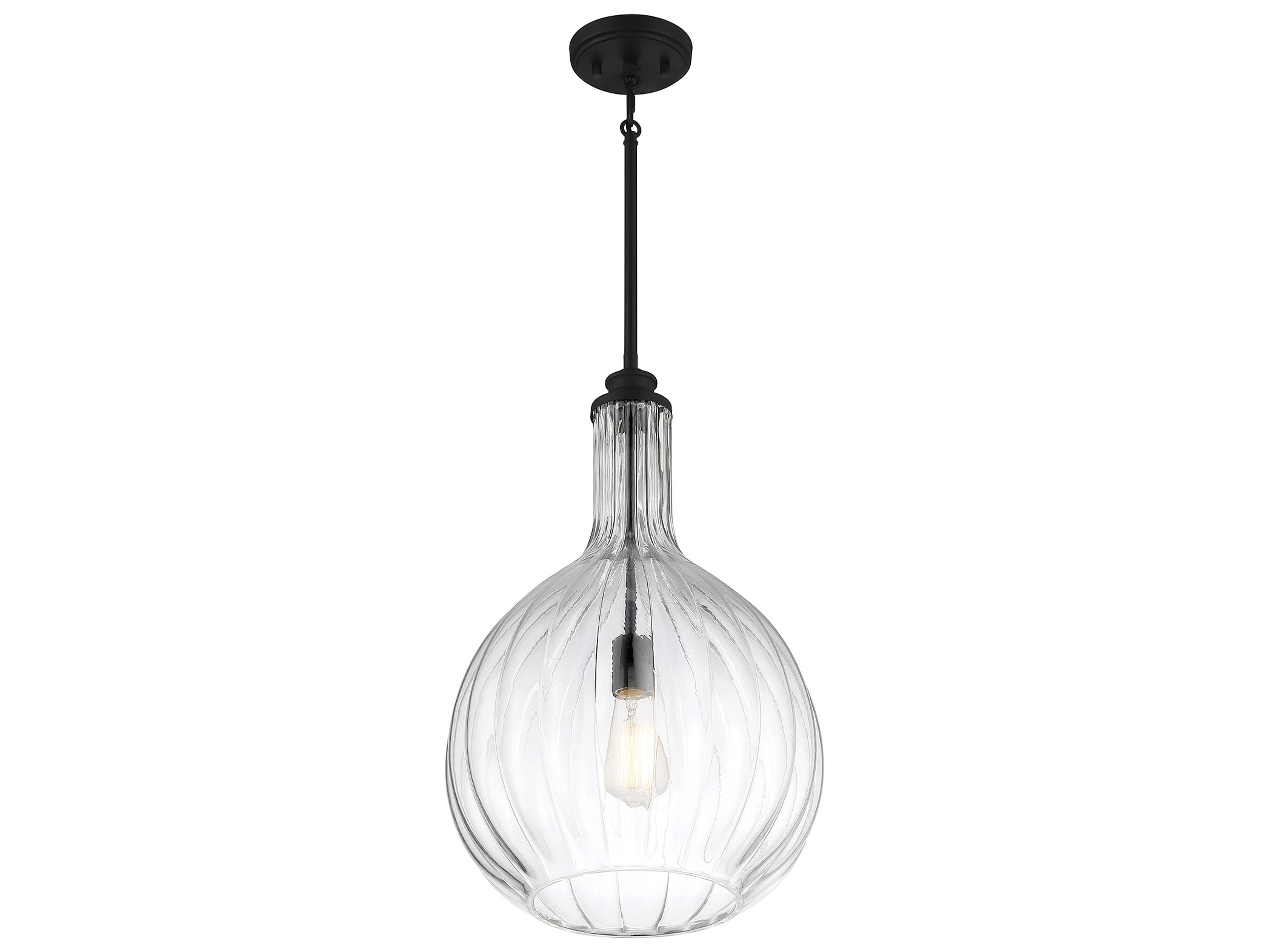 Savoy House Brandon 1-Light Matte Black Glass Pendant