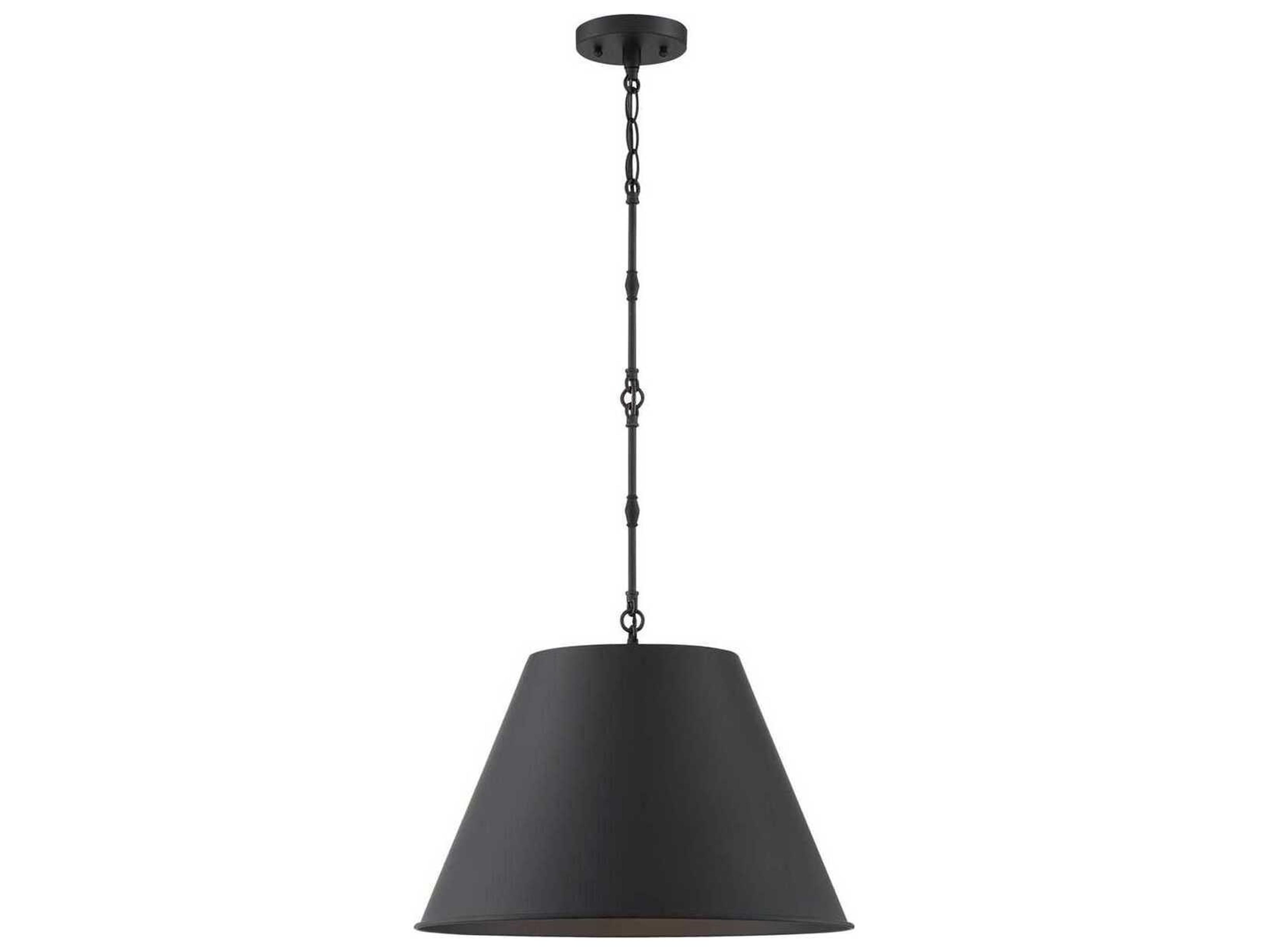 Alden 1-Light Matte Black Empire Pendant