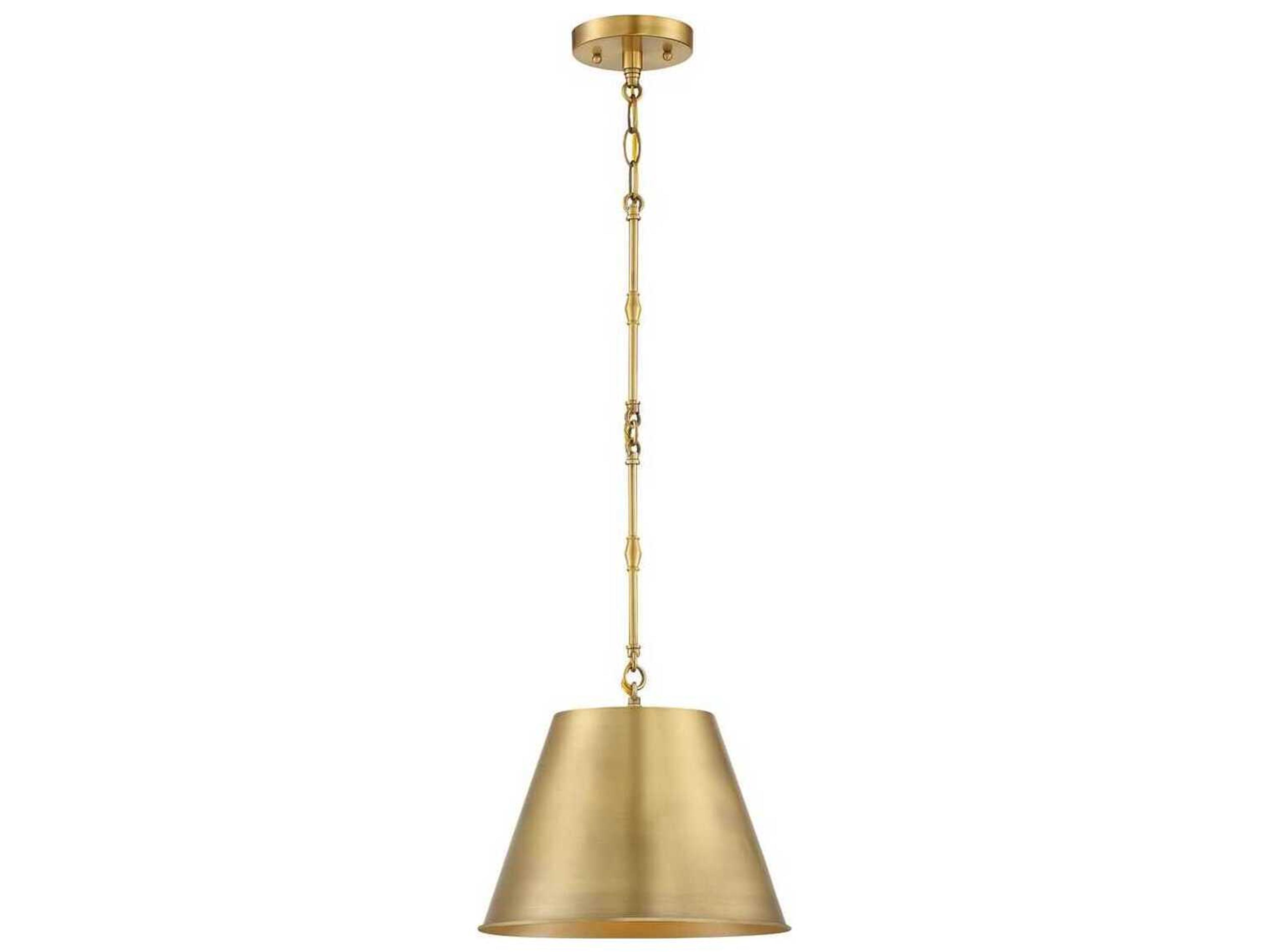 Alden 1-Light Pendant Light in Warm Brass