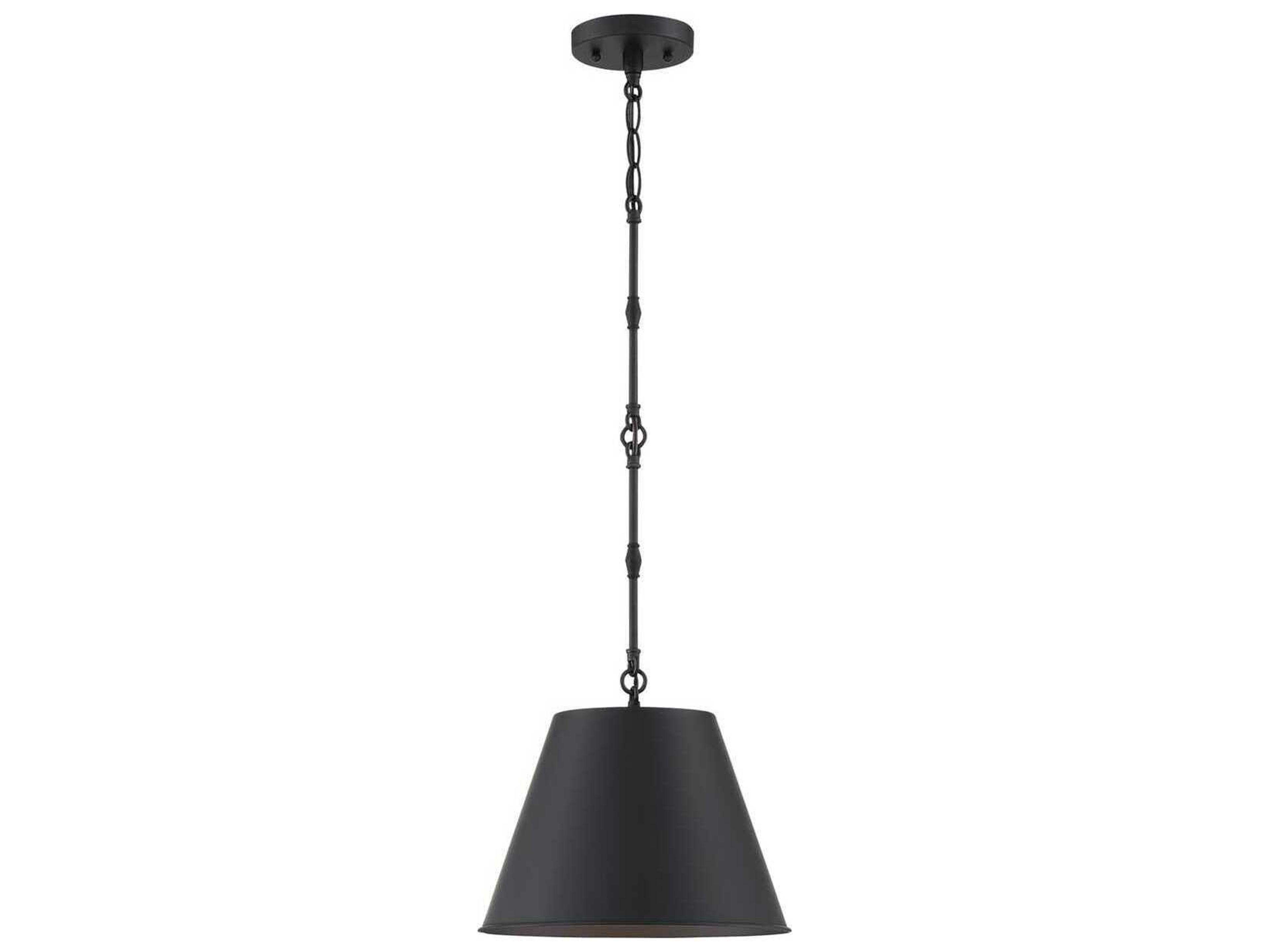 Alden 1-Light Matte Black Empire Mini Pendant