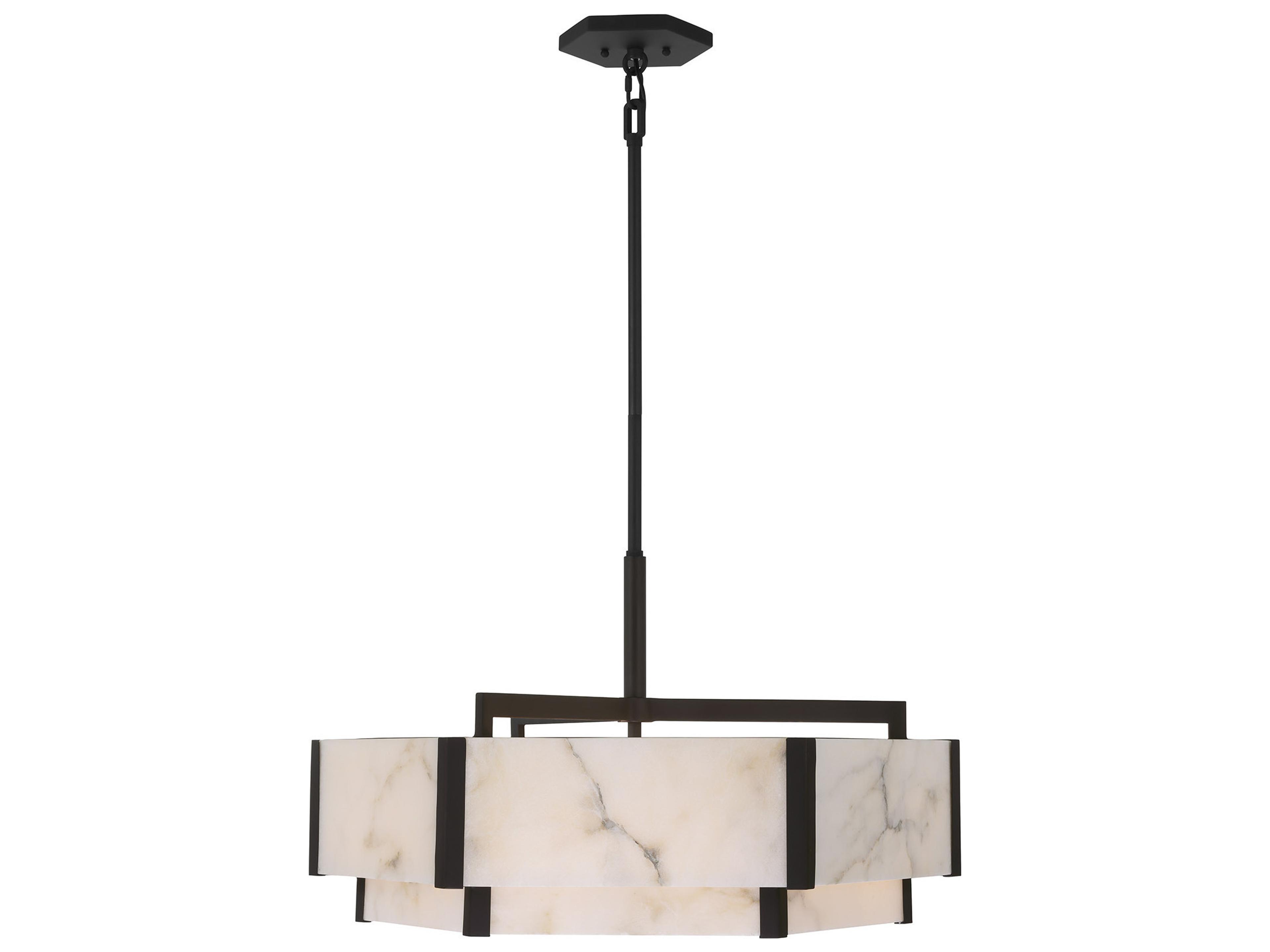Orleans 6-Light Black Cashmere Drum Pendant