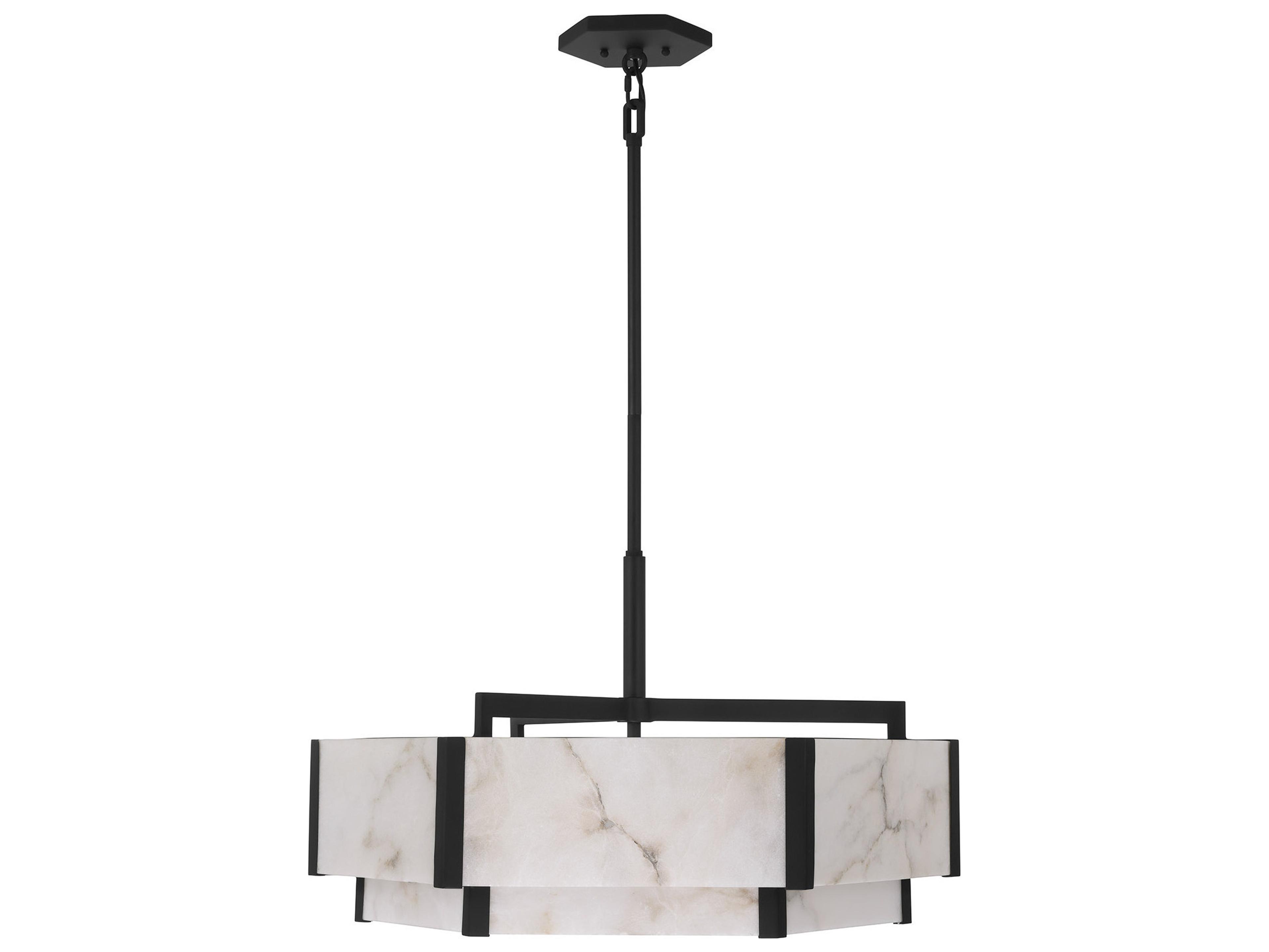 Savoy House Orleans 6-Light Black Cashmere Drum Pendant