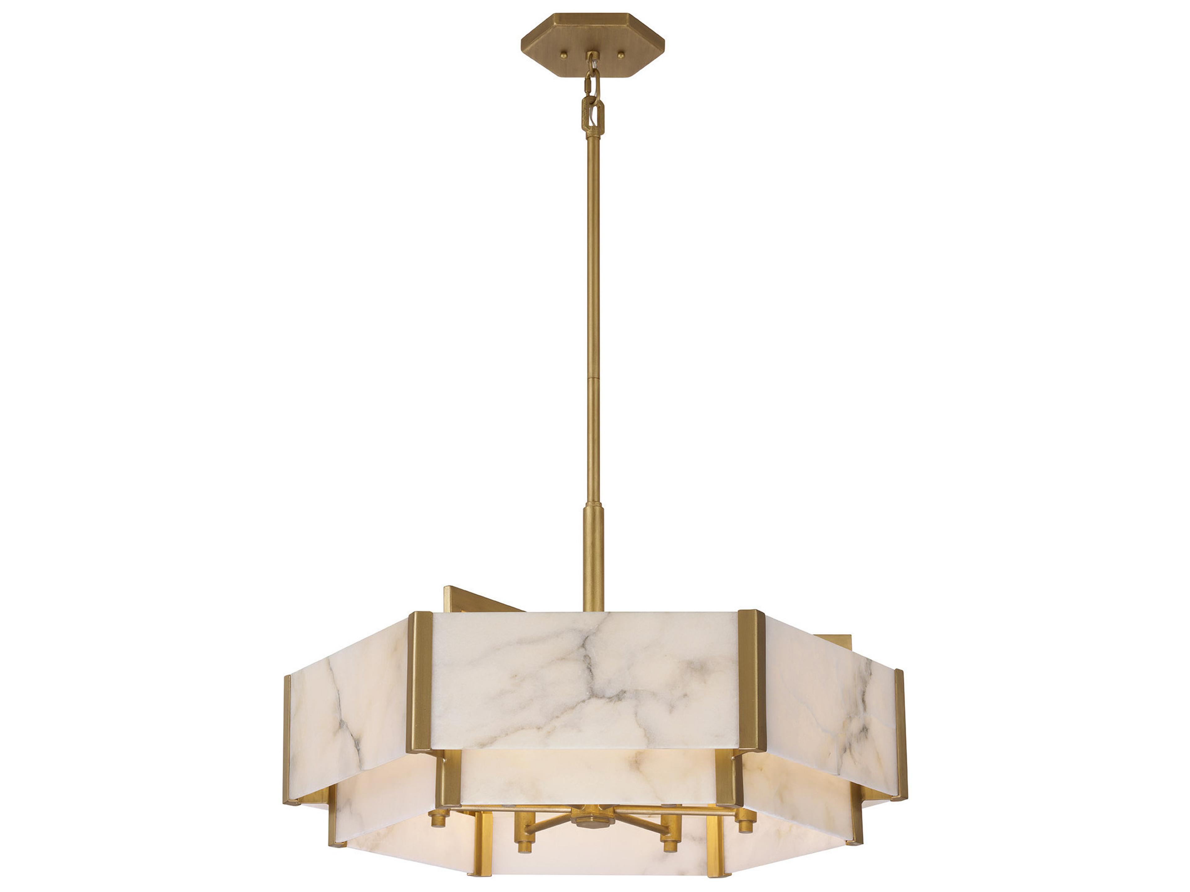Savoy House Orleans 6-Light Distressed Gold Drum Pendant