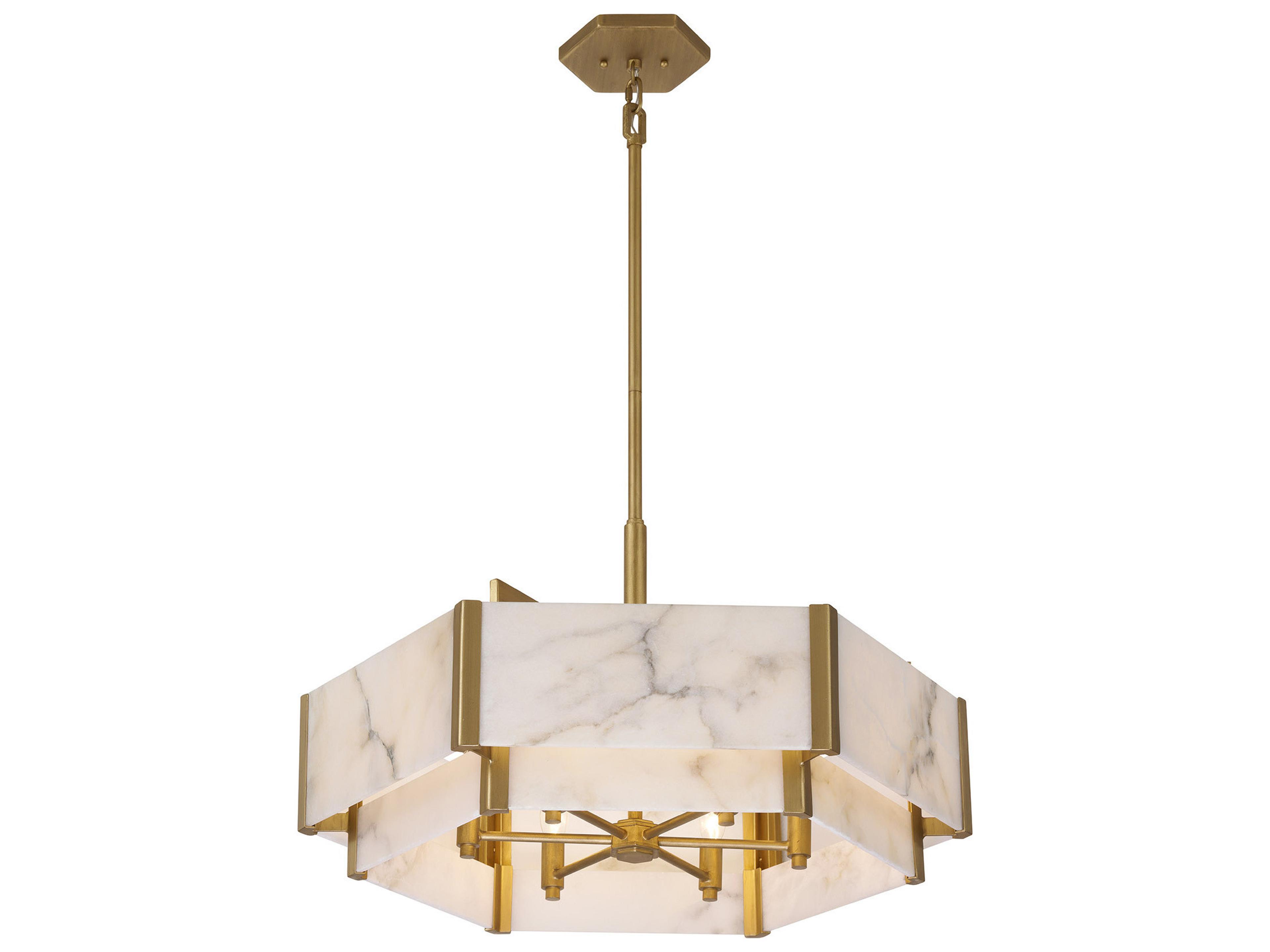 Savoy House Orleans 6-Light Distressed Gold Drum Pendant