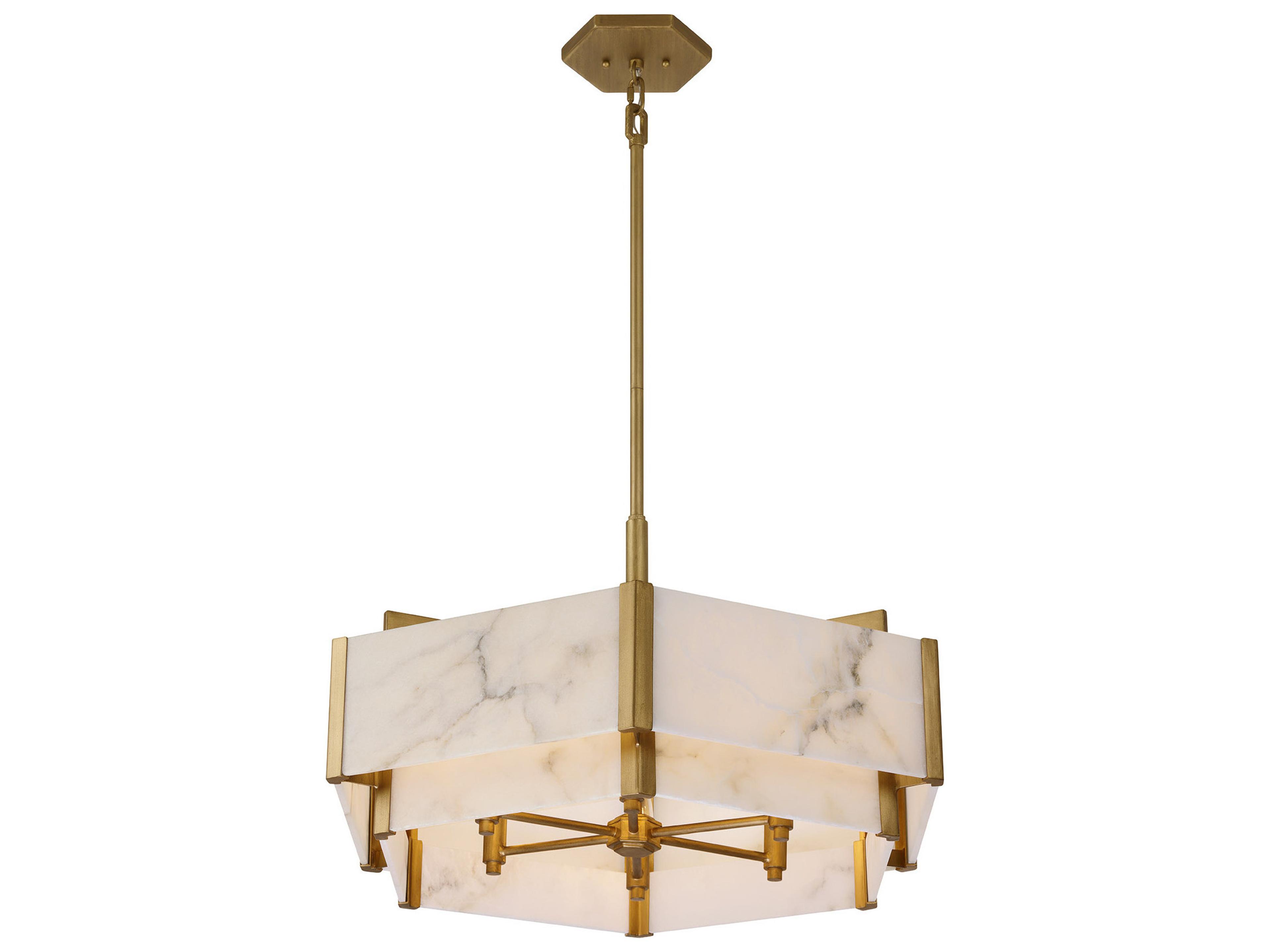 Savoy House Orleans 6-Light Distressed Gold Drum Pendant