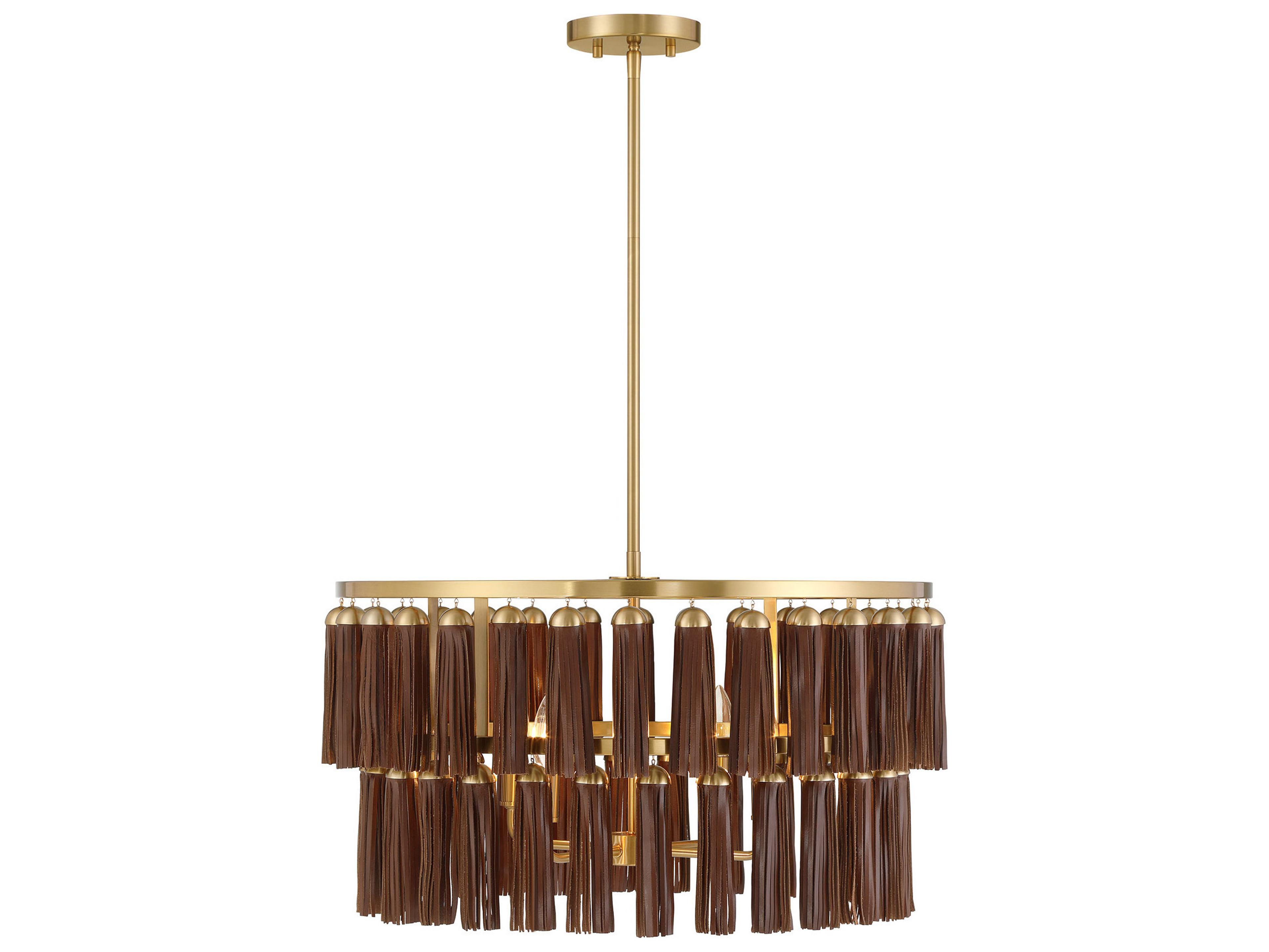 Aquitane 4-Light Warm Brass Tiered Pendant