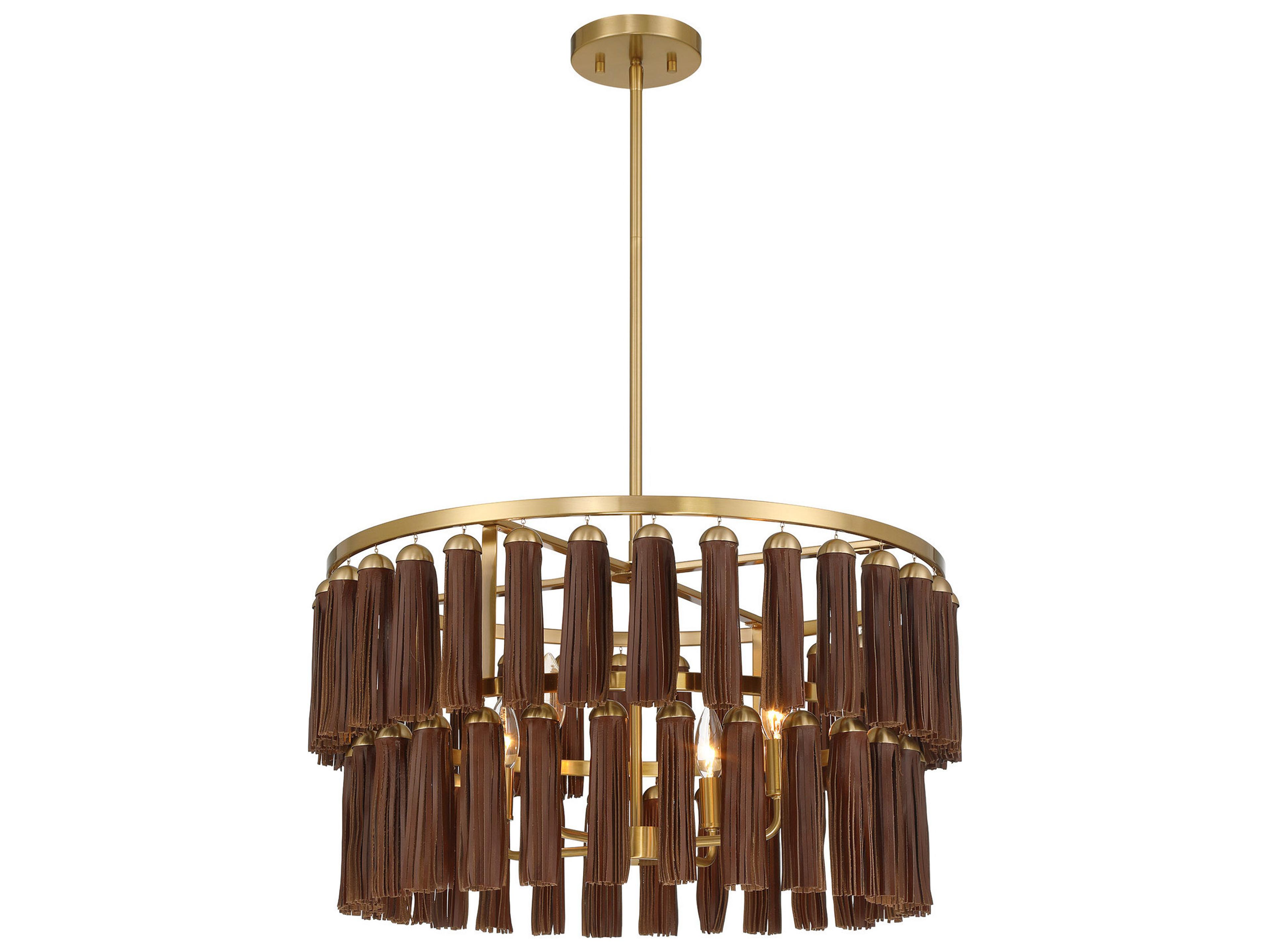 Savoy House Aquitane 4-Light Warm Brass Tiered Pendant
