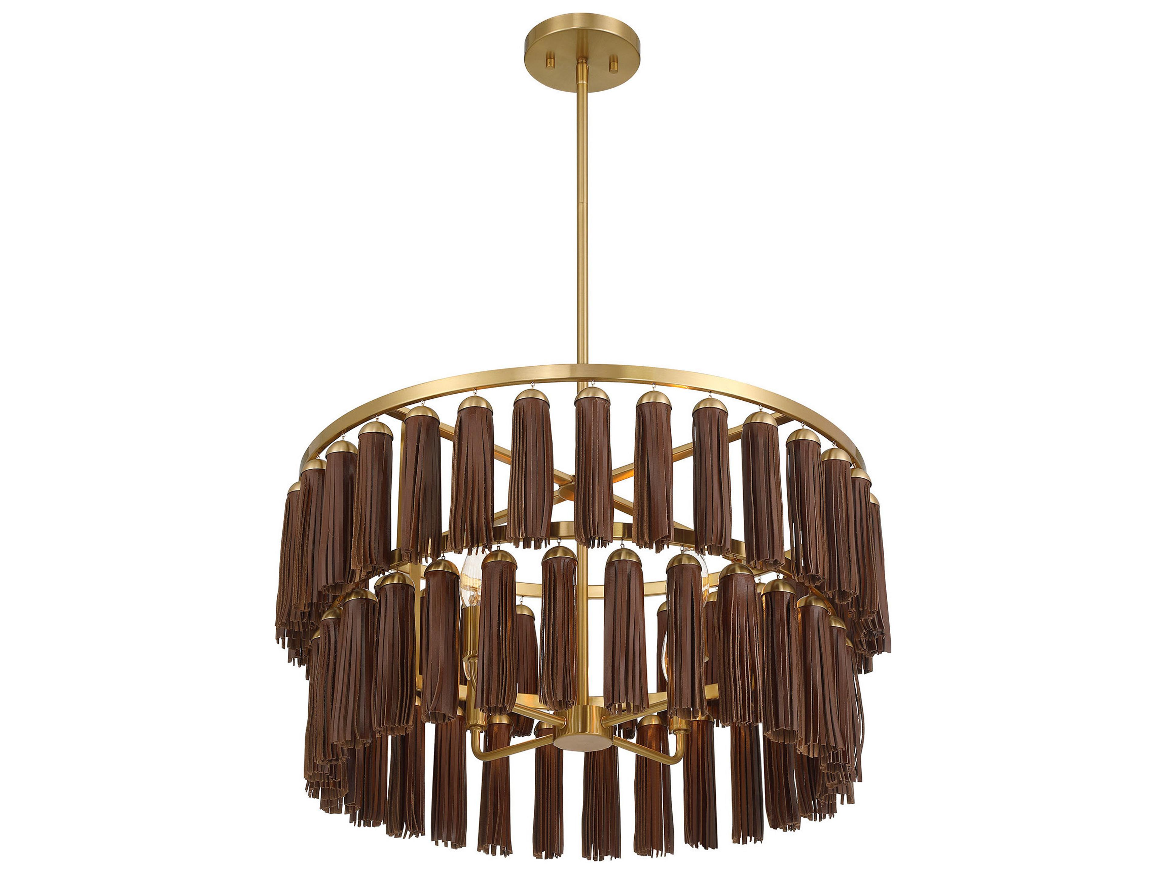 Savoy House Aquitane 4-Light Warm Brass Tiered Pendant