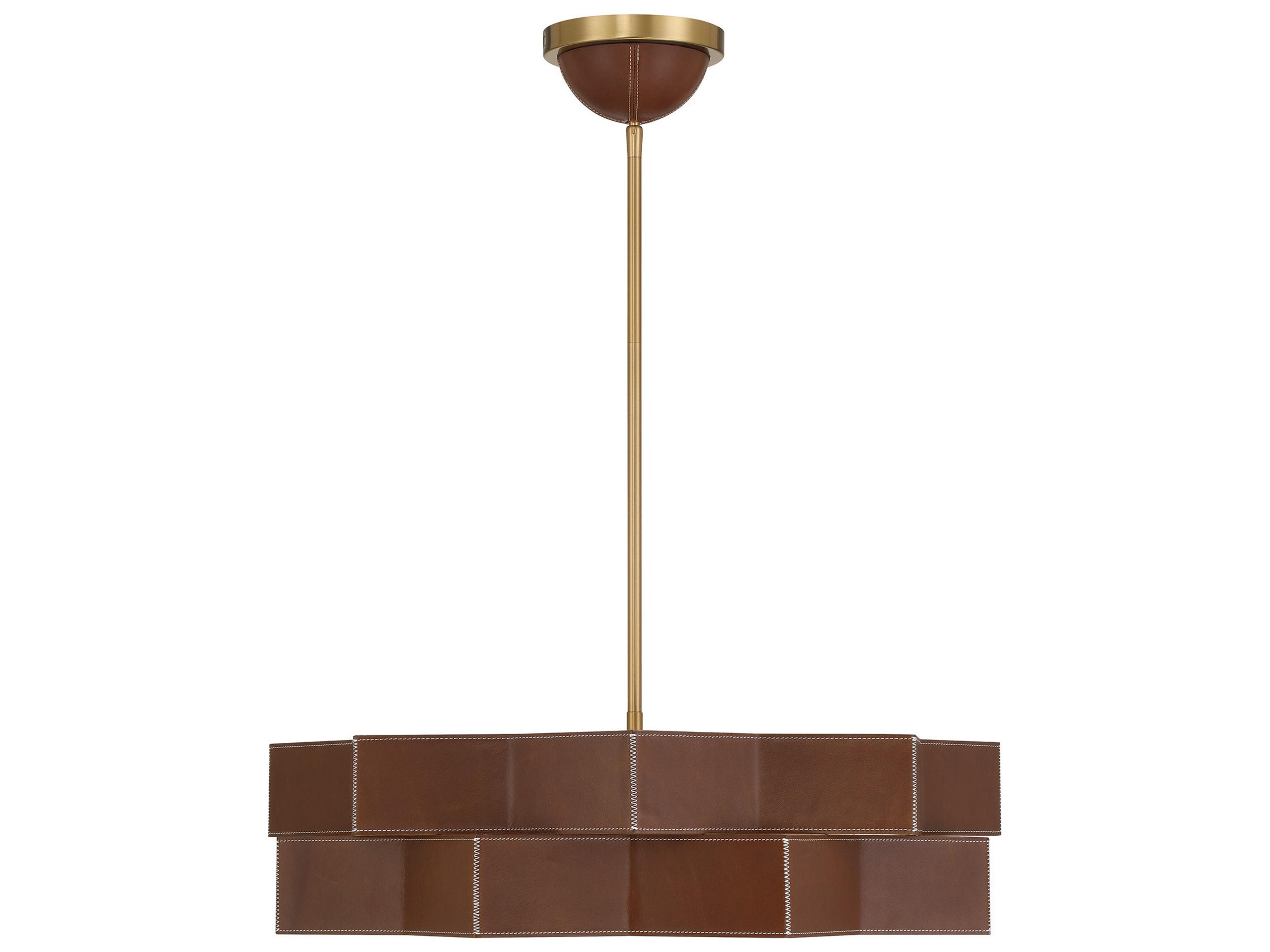 Savoy House Atherton 5-Light Warm Brass Geometric Tiered Pendant