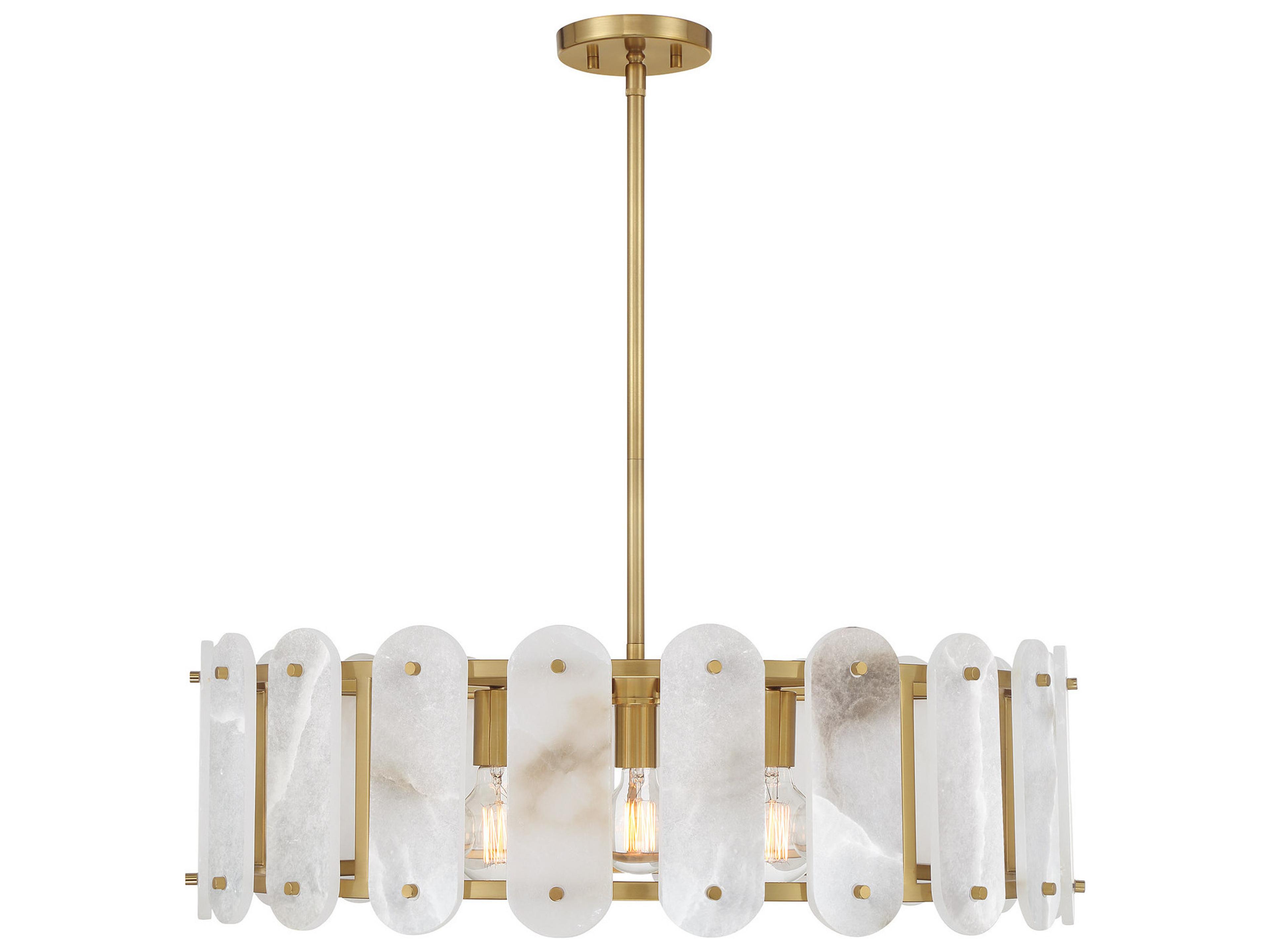 Antolini 5-Light Warm Brass Drum Pendant
