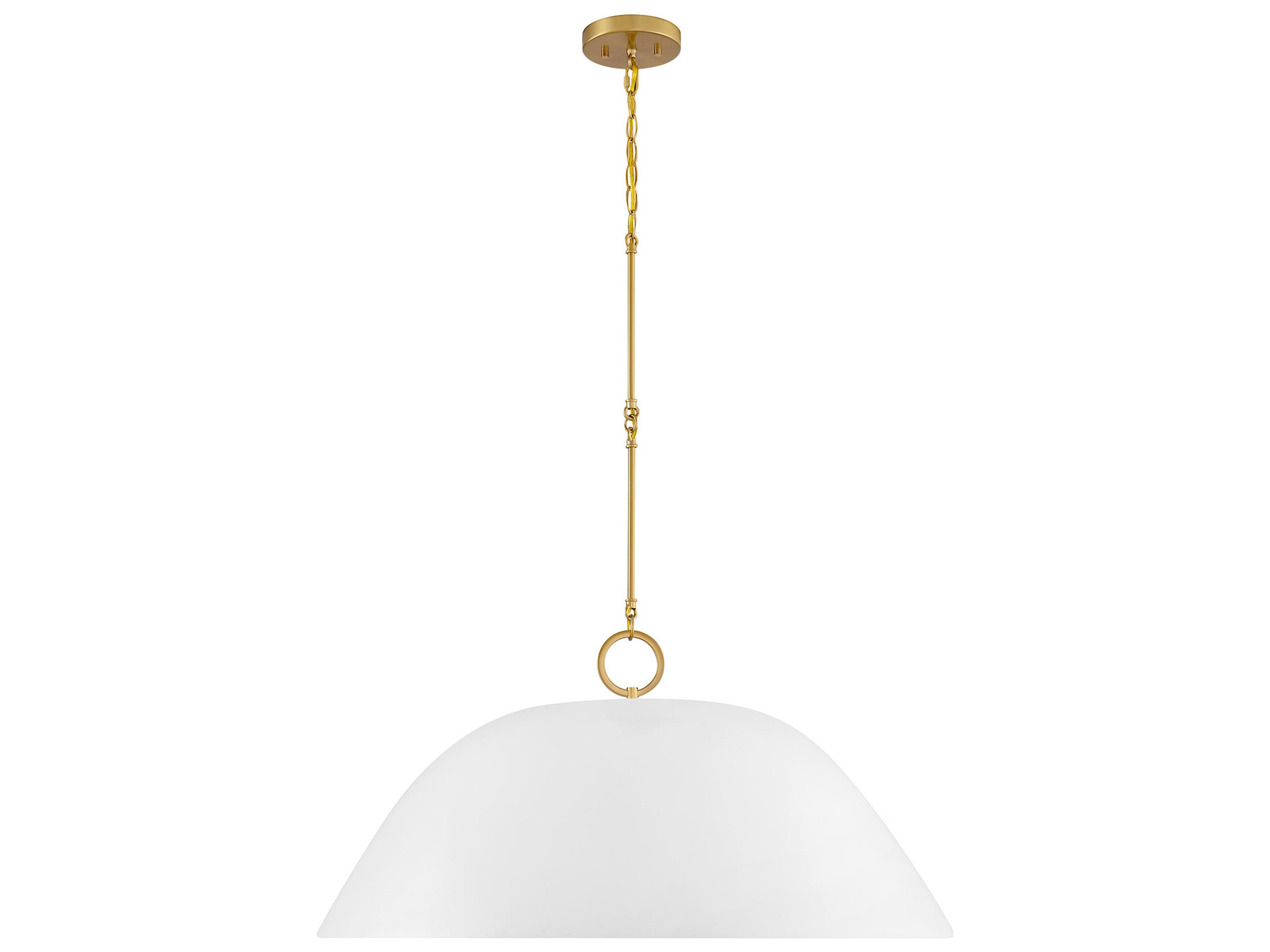 Alta 1-Light White Bisque Brass Dome Pendant