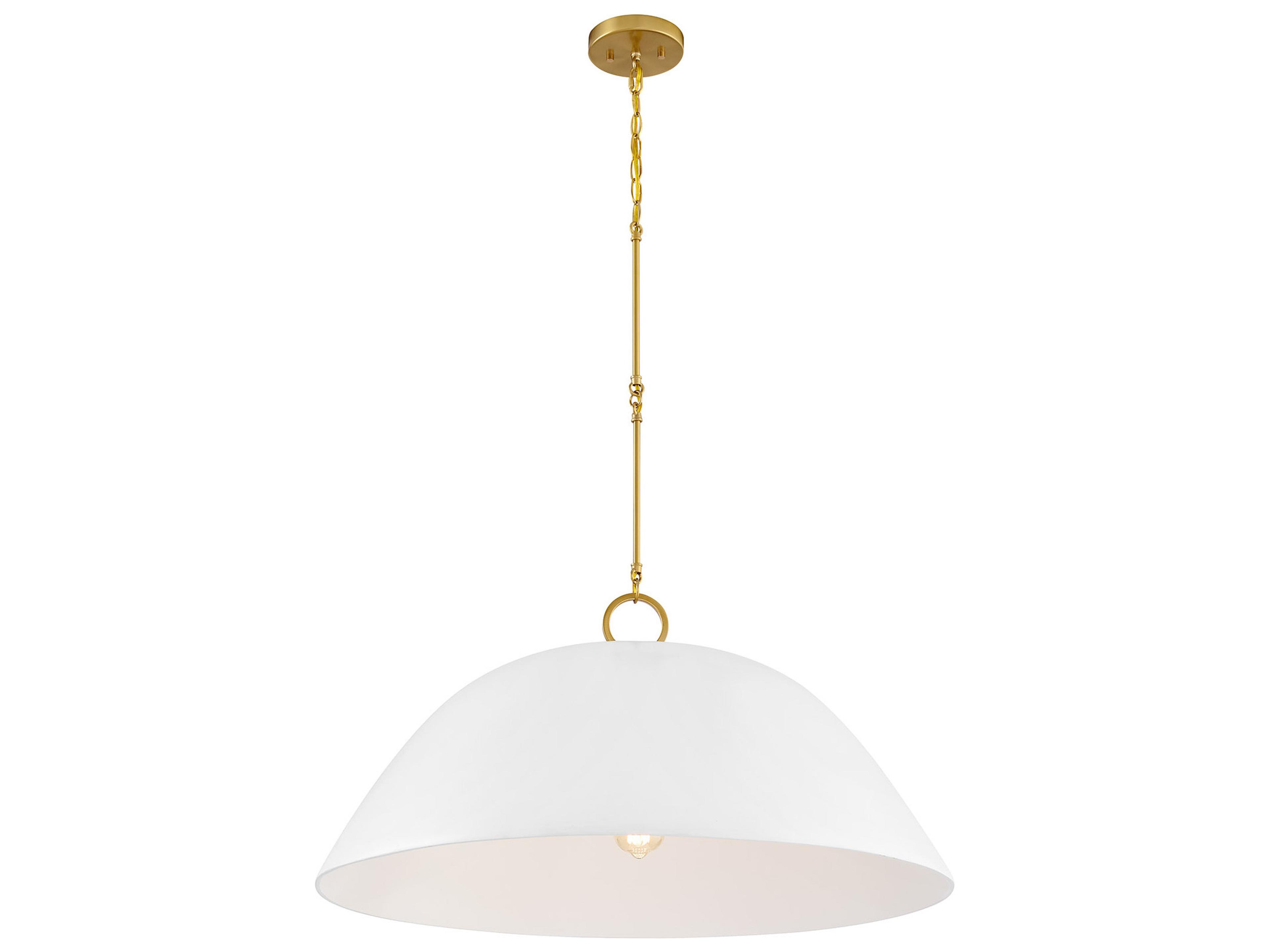 Savoy House Alta 1-Light White Bisque Brass Dome Pendant