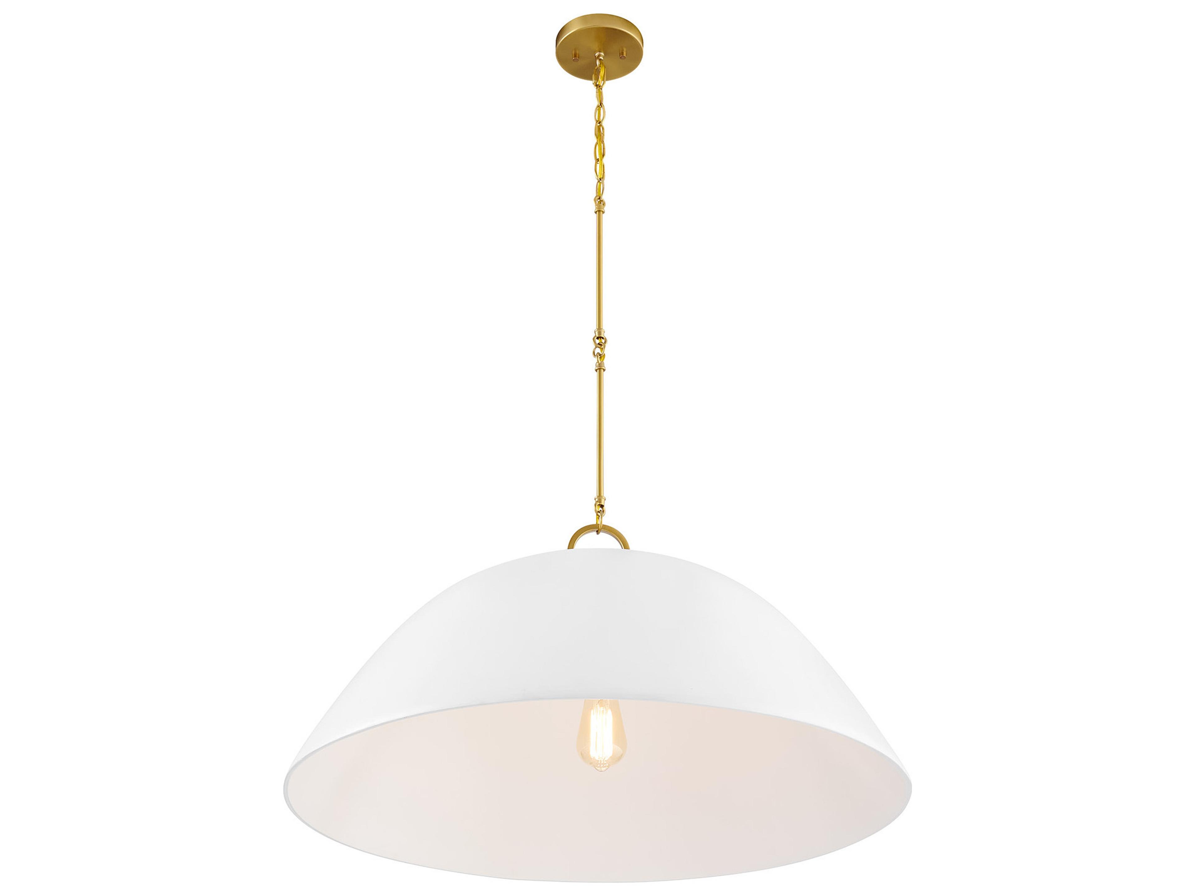 Savoy House Alta 1-Light White Bisque Brass Dome Pendant