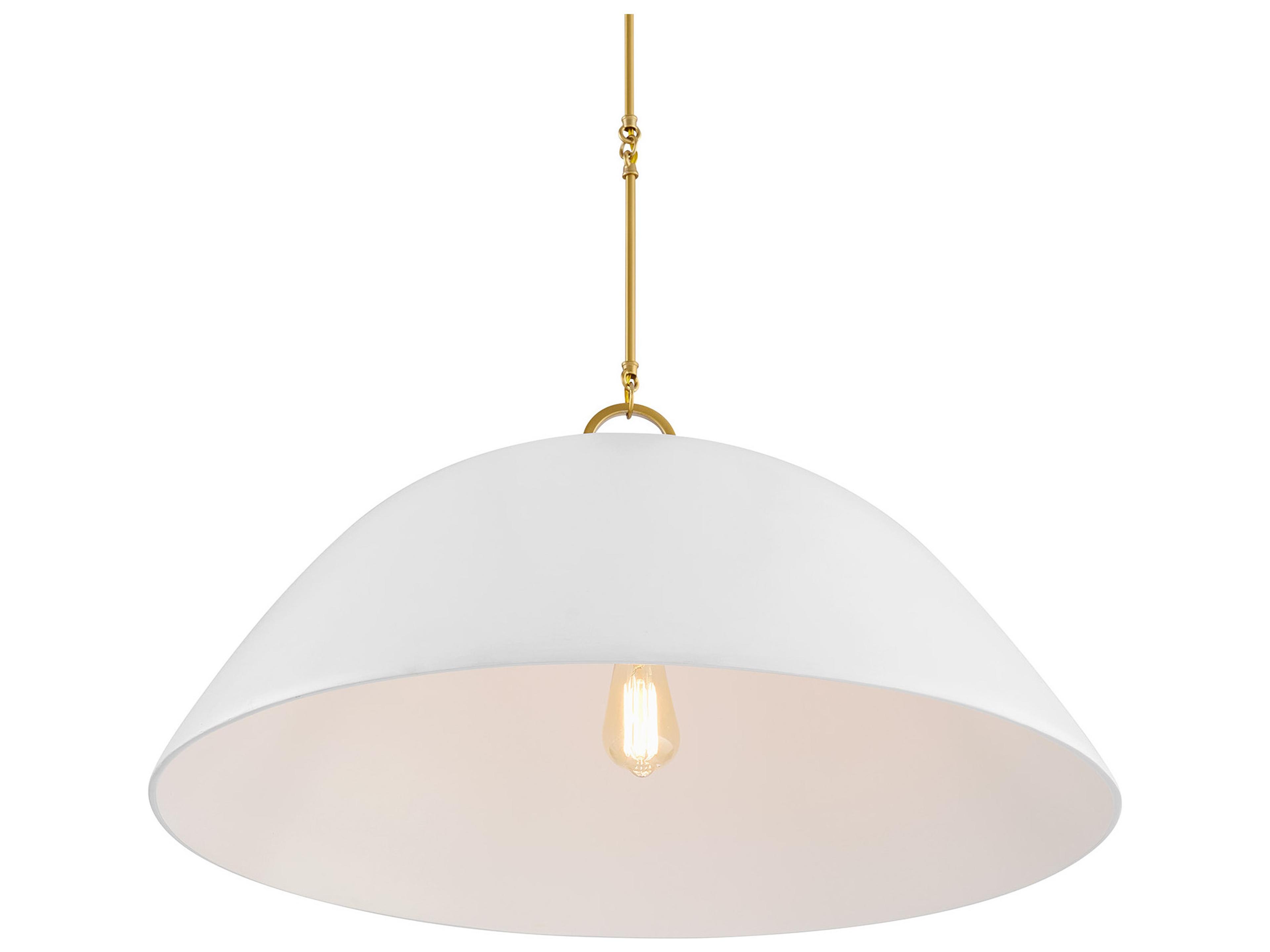 Savoy House Alta 1-Light White Bisque Brass Dome Pendant