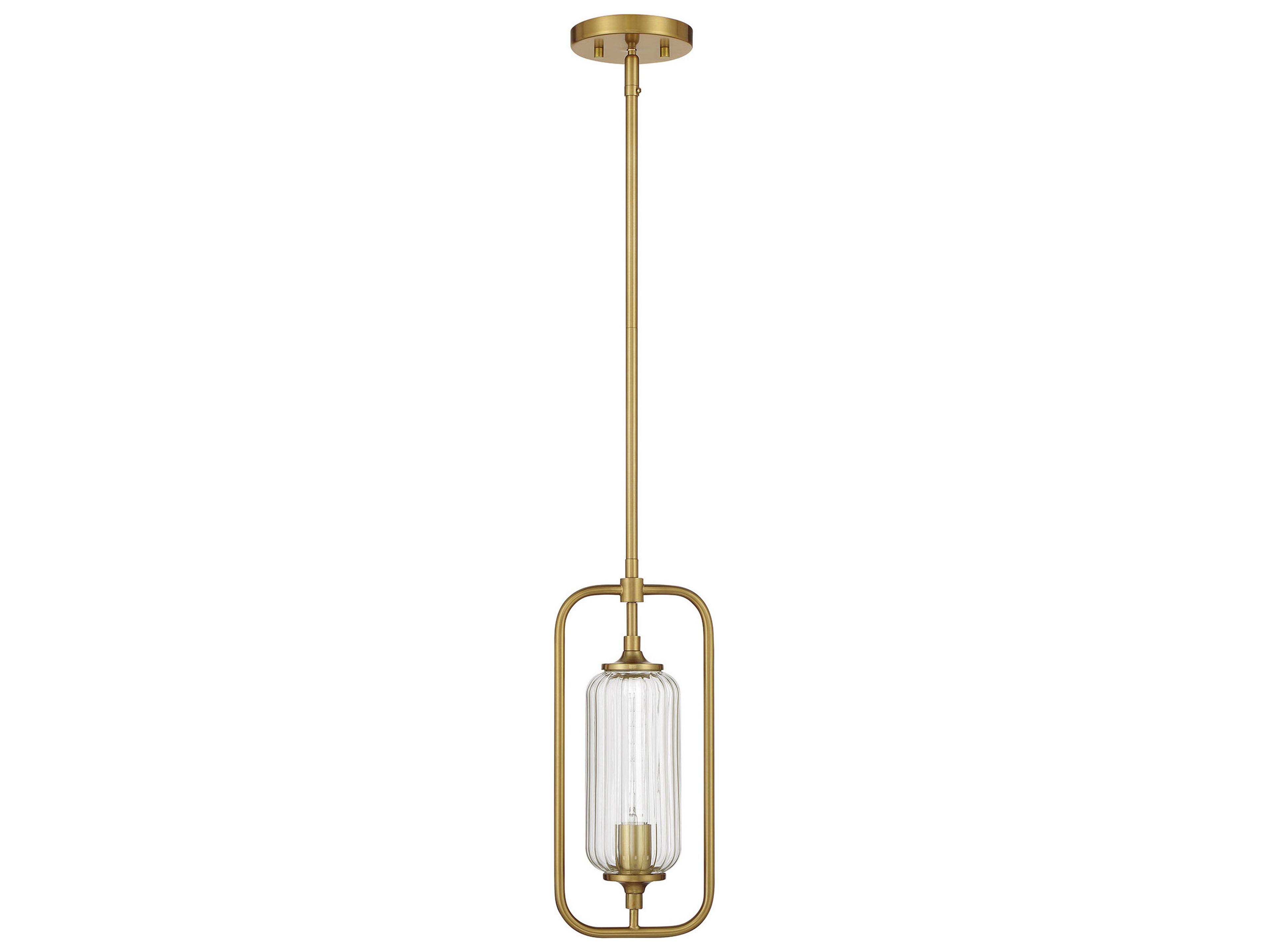 Savoy House Holton 1-Light Warm Brass Cylinder Mini Pendant