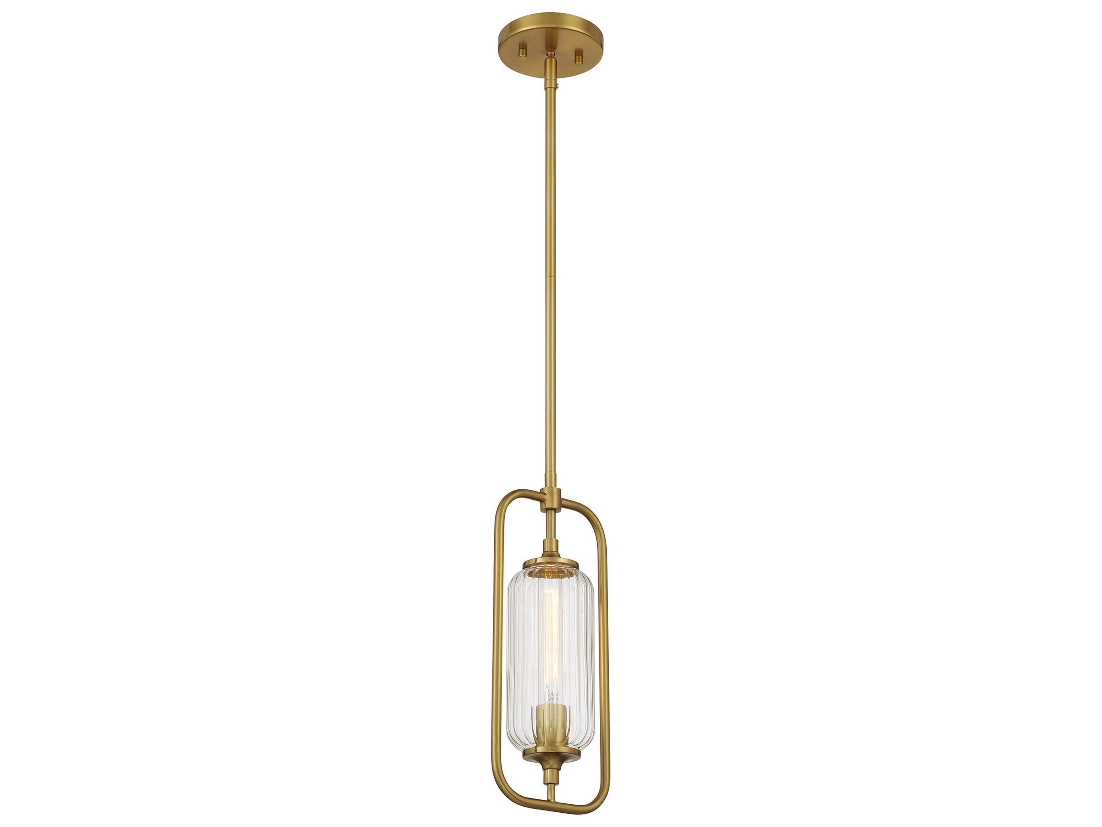 Savoy House Holton 1-Light Warm Brass Cylinder Mini Pendant