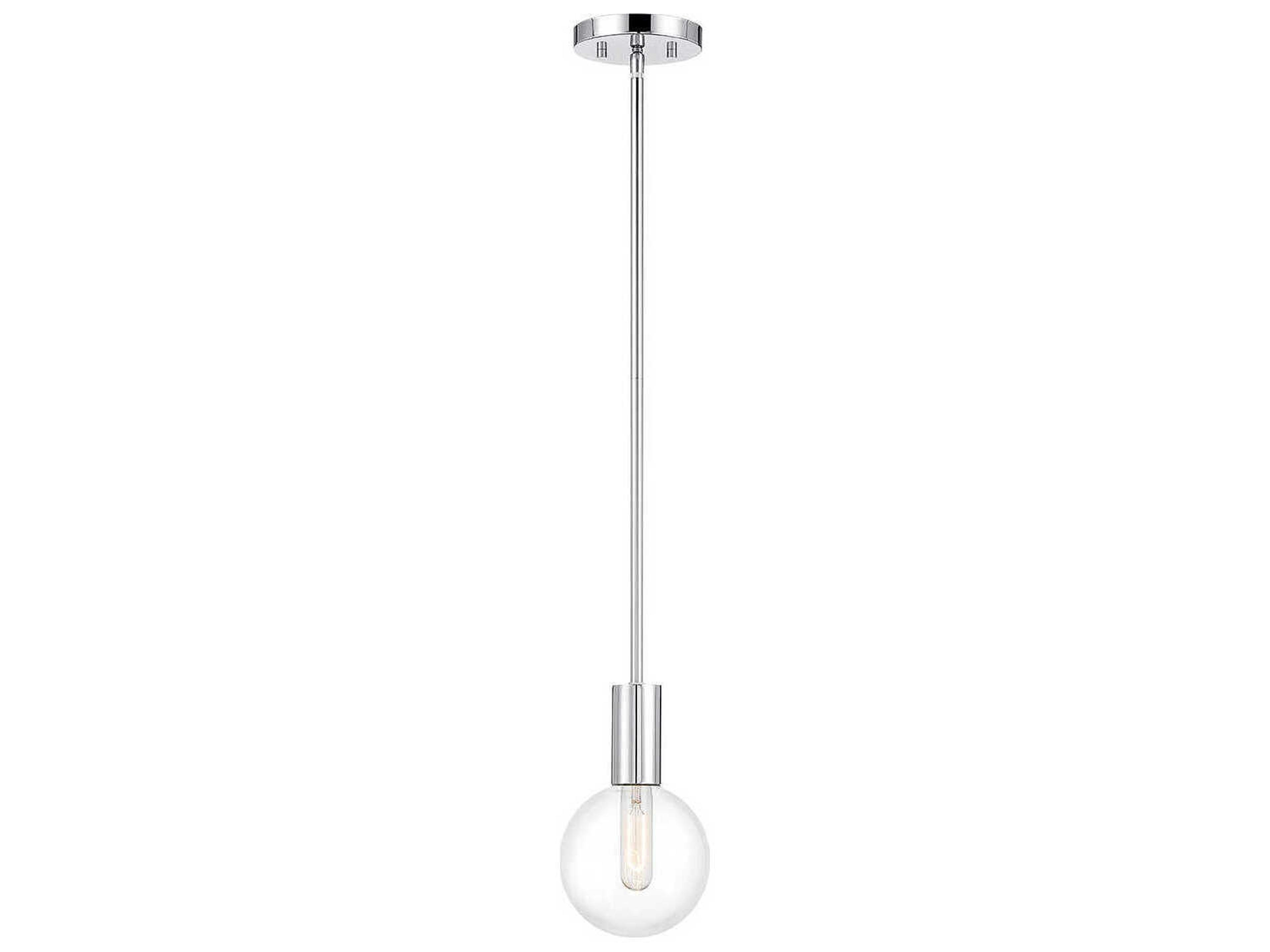Wright 1-Light Chrome Glass Globe Mini Pendant