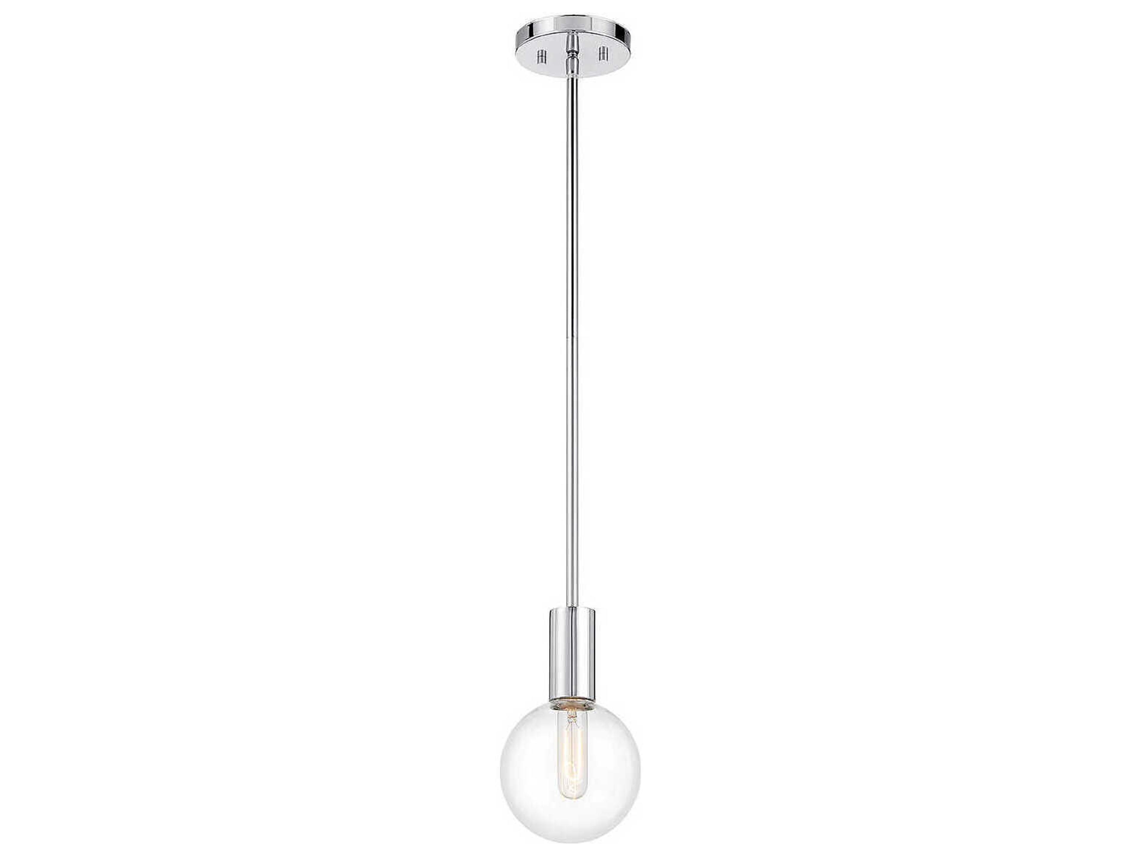 Savoy House Wright 1-Light Chrome Glass Globe Mini Pendant