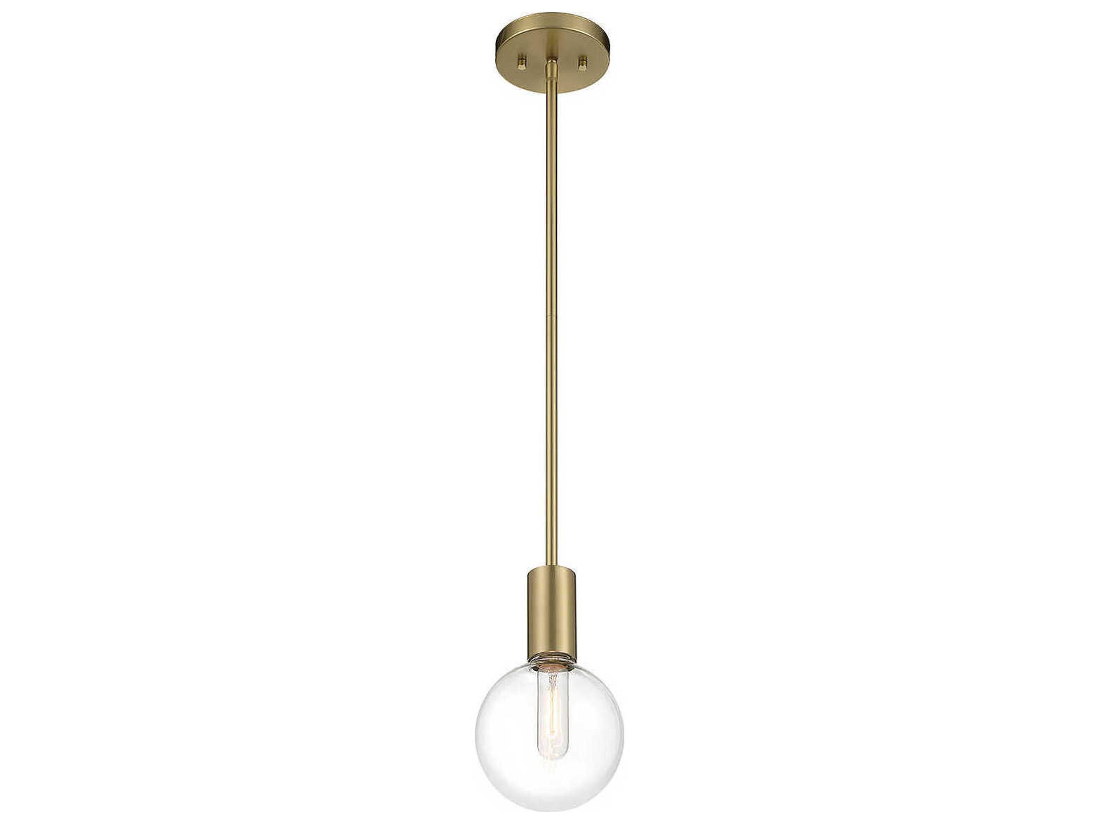Savoy House Wright 1-Light Warm Brass Glass Globe Mini Pendant