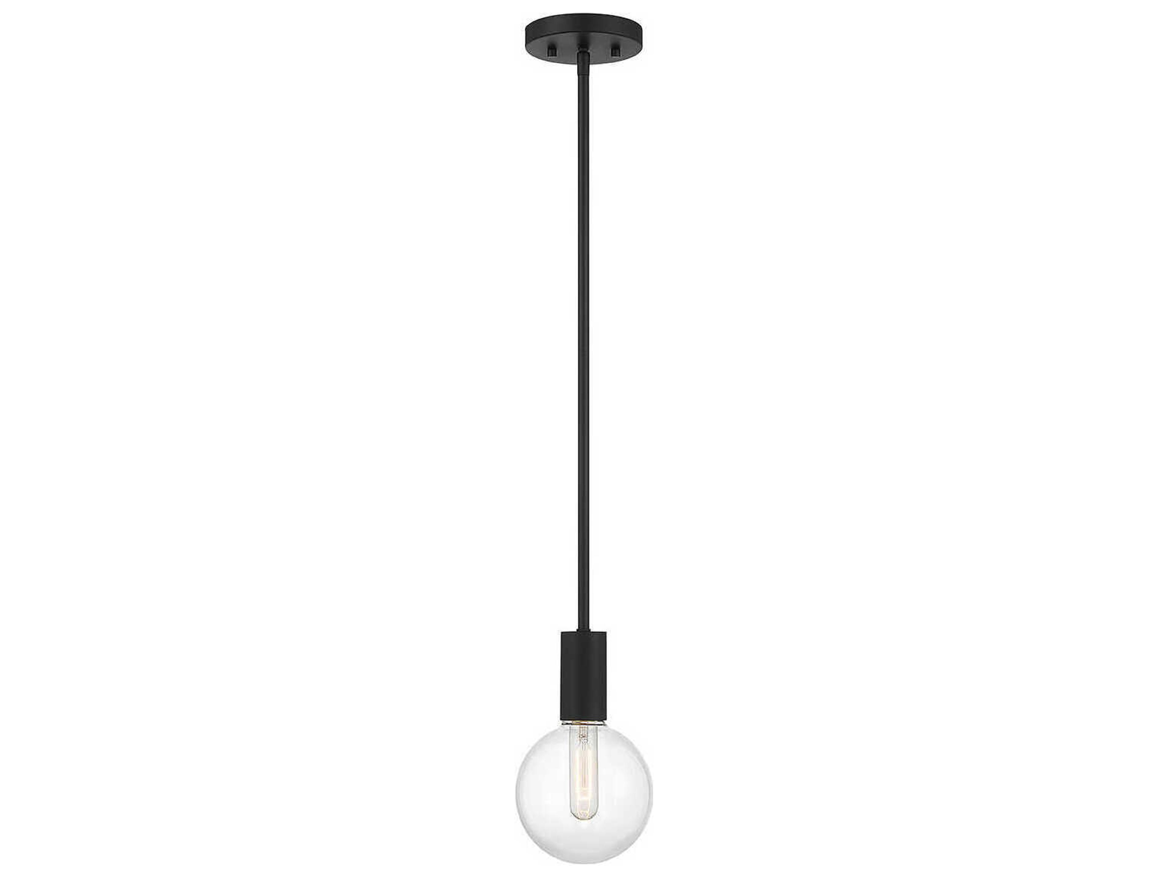 Wright 1-Light Matte Black Glass Globe Mini Pendant