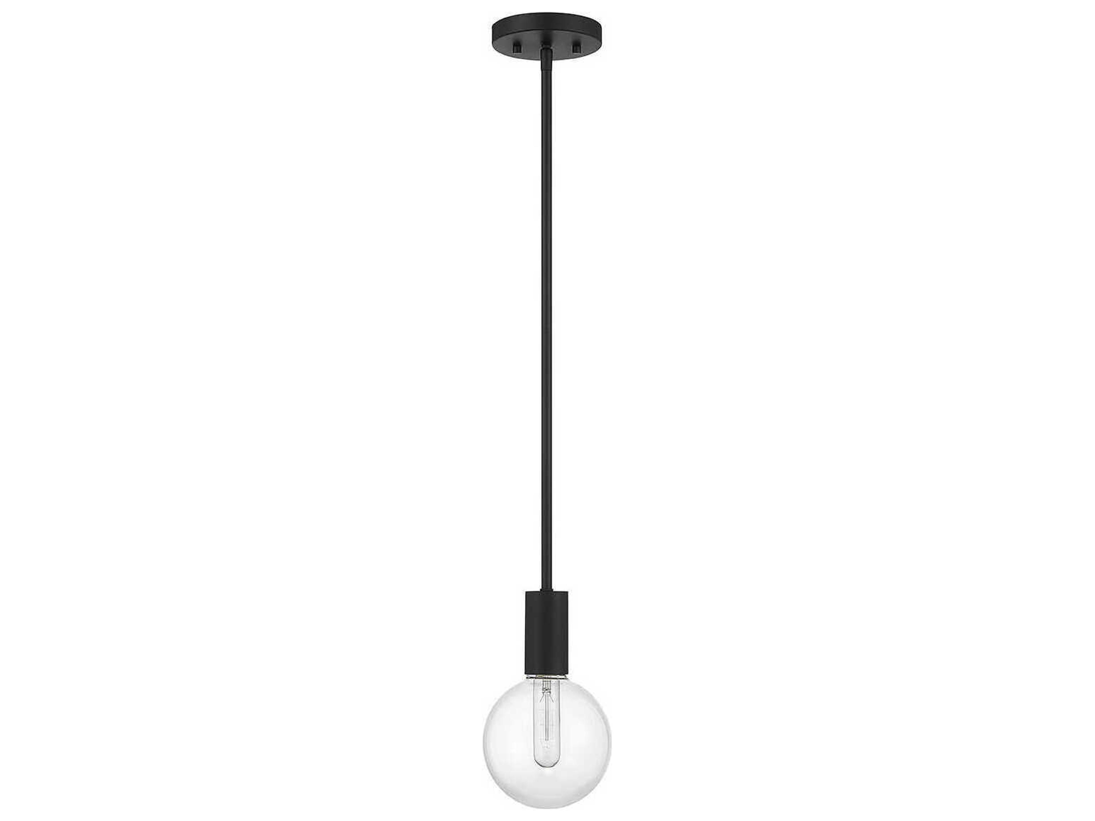 Savoy House Wright 1-Light Matte Black Glass Globe Mini Pendant