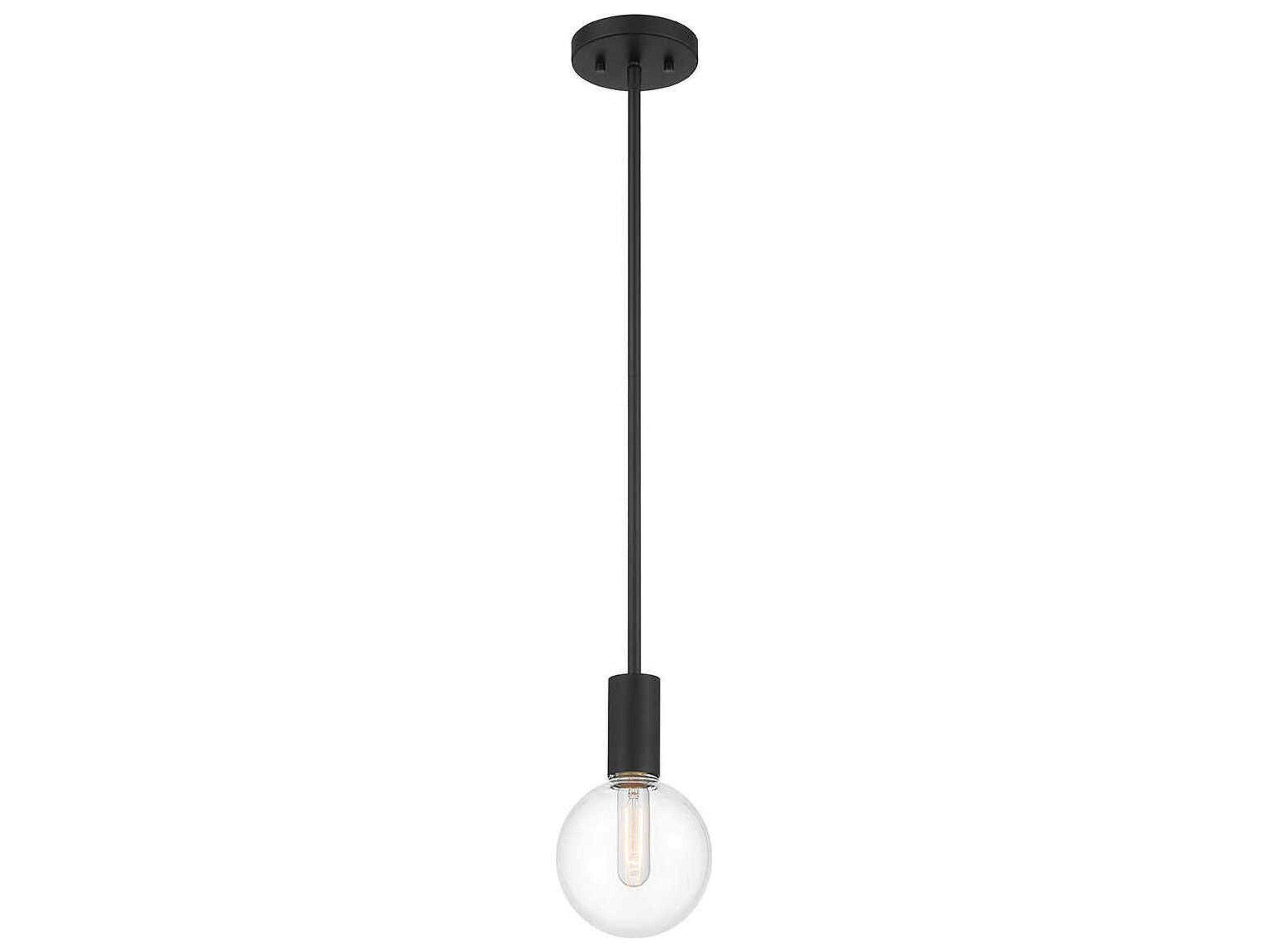 Savoy House Wright 1-Light Matte Black Glass Globe Mini Pendant