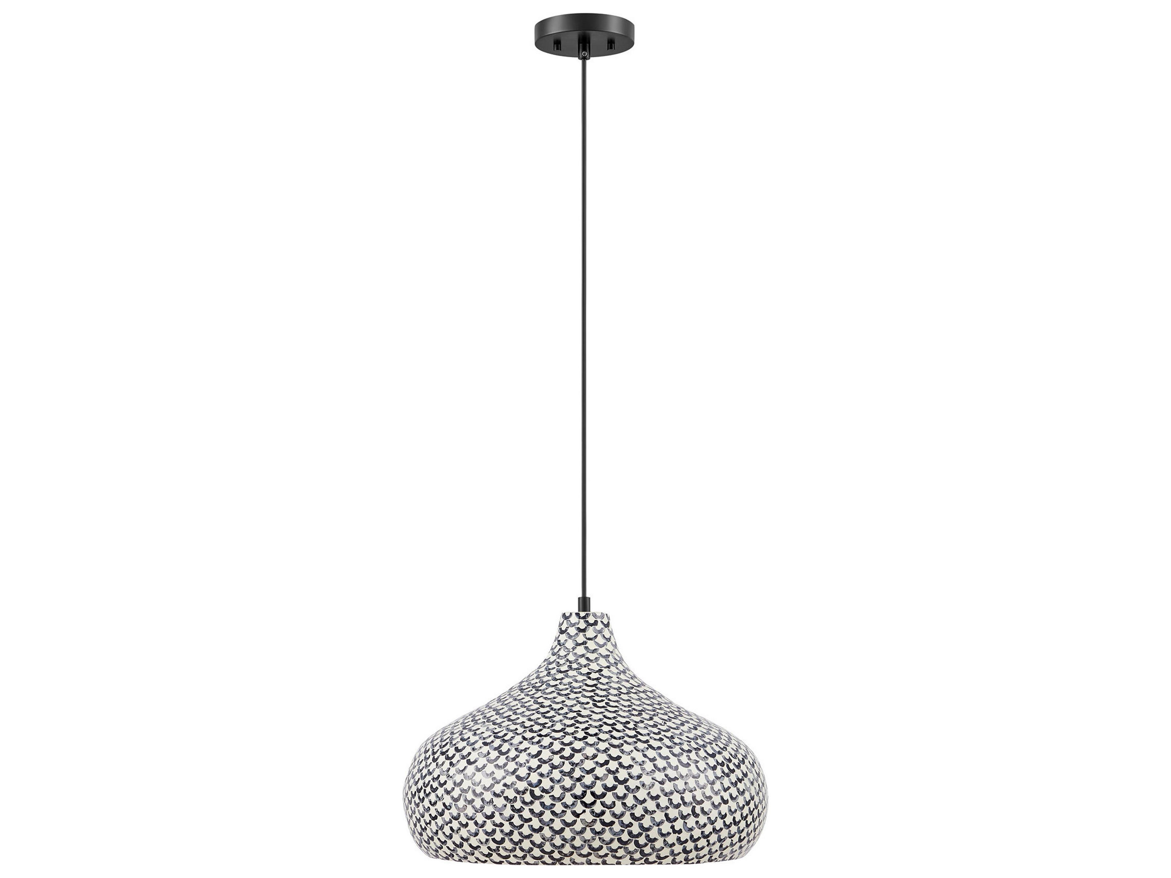 Savoy House Jade 1-Light Black White Shell Pendant