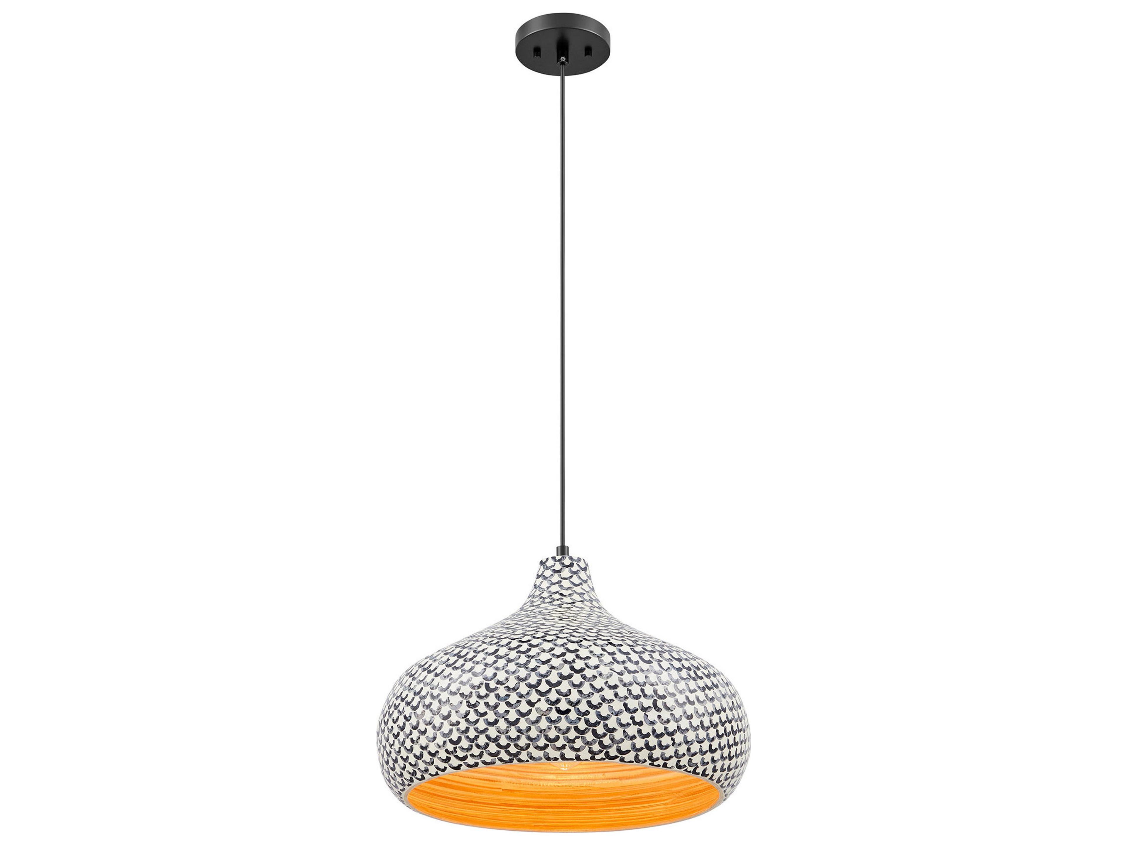 Savoy House Jade 1-Light Black White Shell Pendant